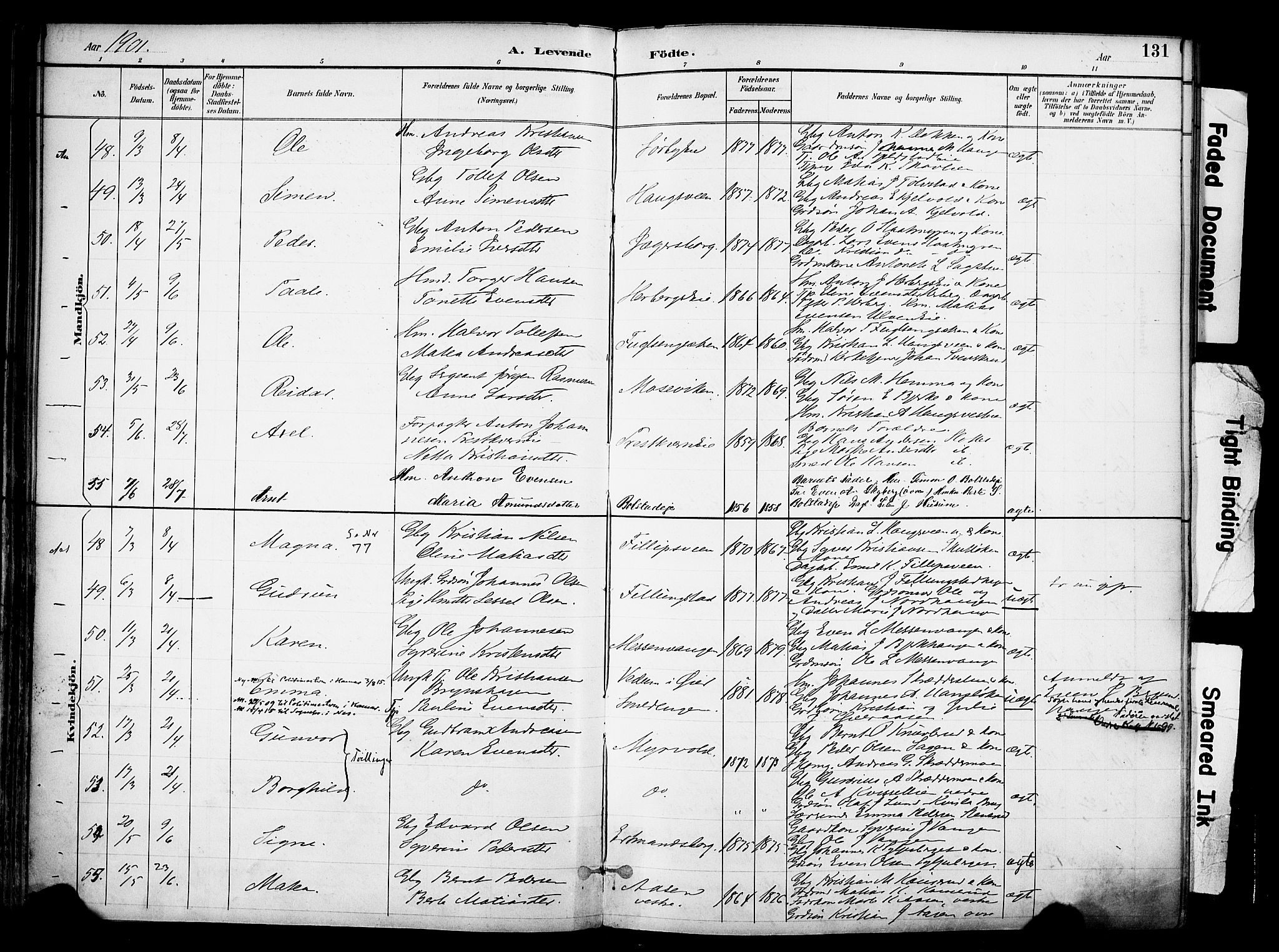 Ringsaker prestekontor, AV/SAH-PREST-014/K/Ka/L0017: Parish register (official) no. 17, 1891-1902, p. 131