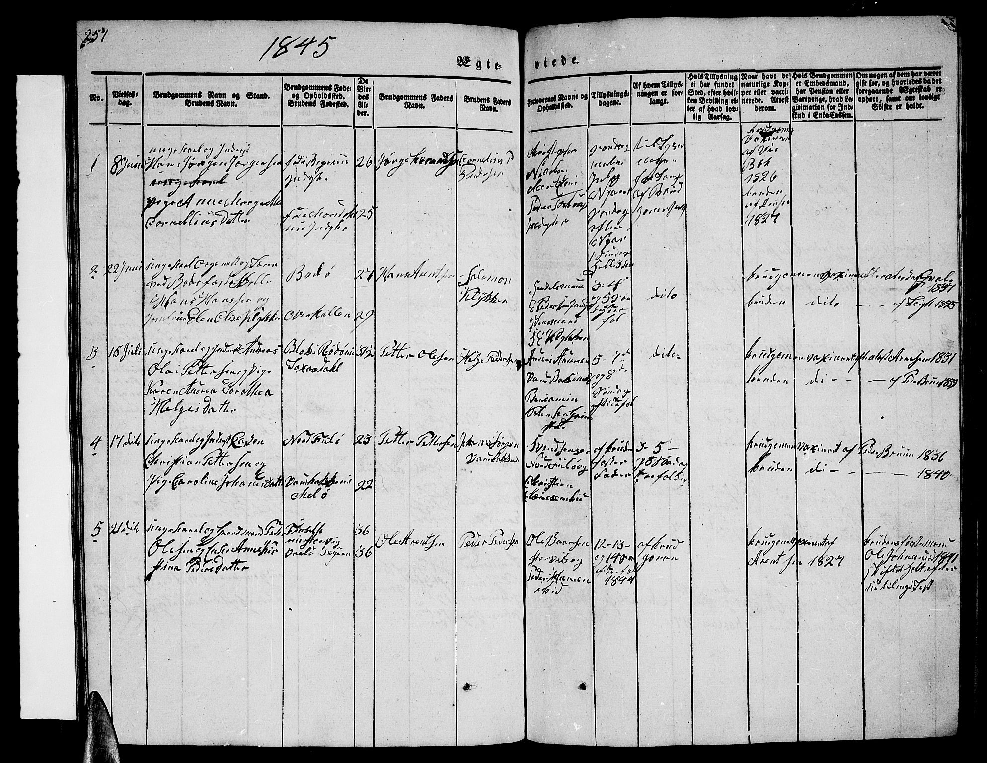 Ministerialprotokoller, klokkerbøker og fødselsregistre - Nordland, AV/SAT-A-1459/805/L0106: Parish register (copy) no. 805C02, 1841-1861, p. 257