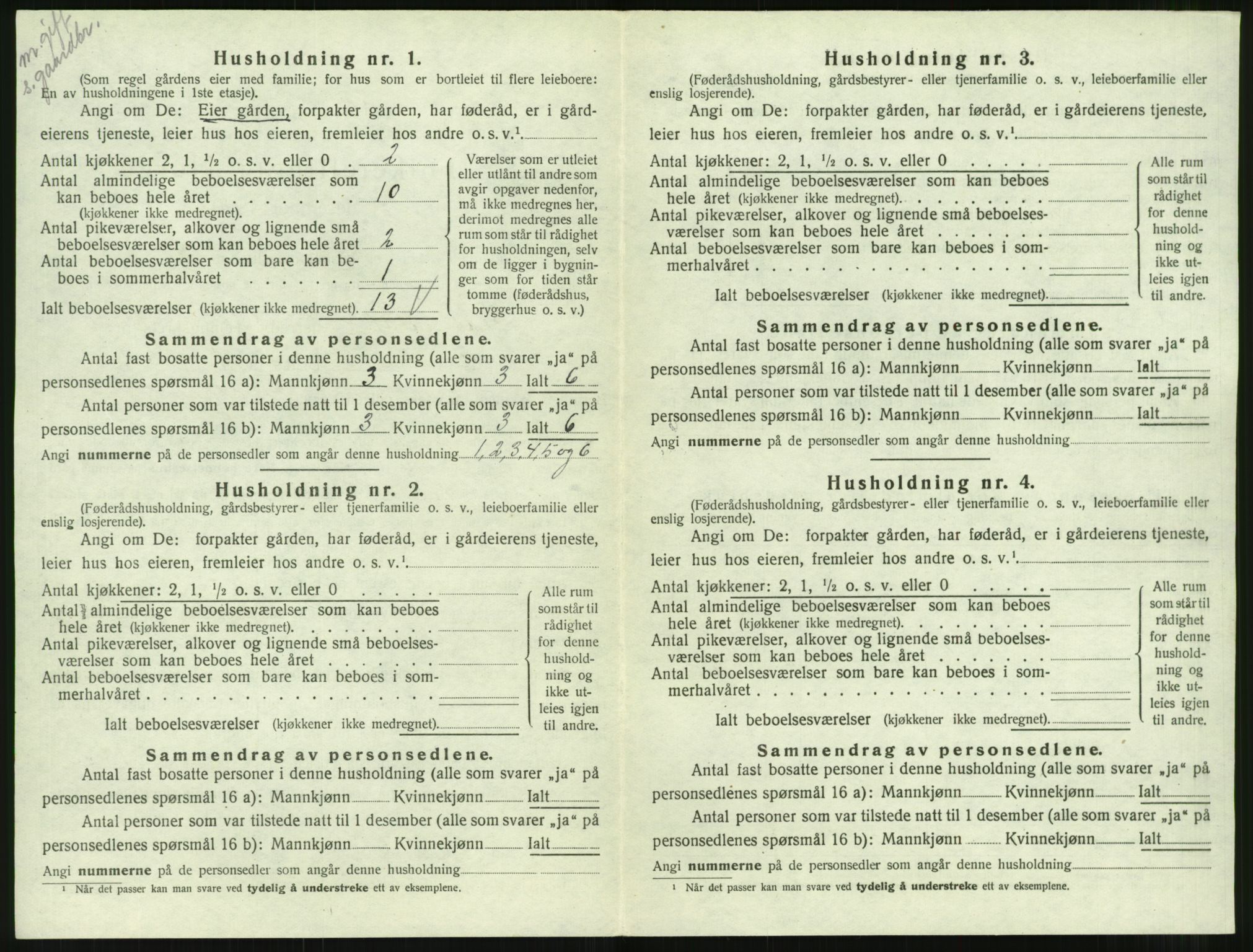 SAT, 1920 census for Øksendal, 1920, p. 128