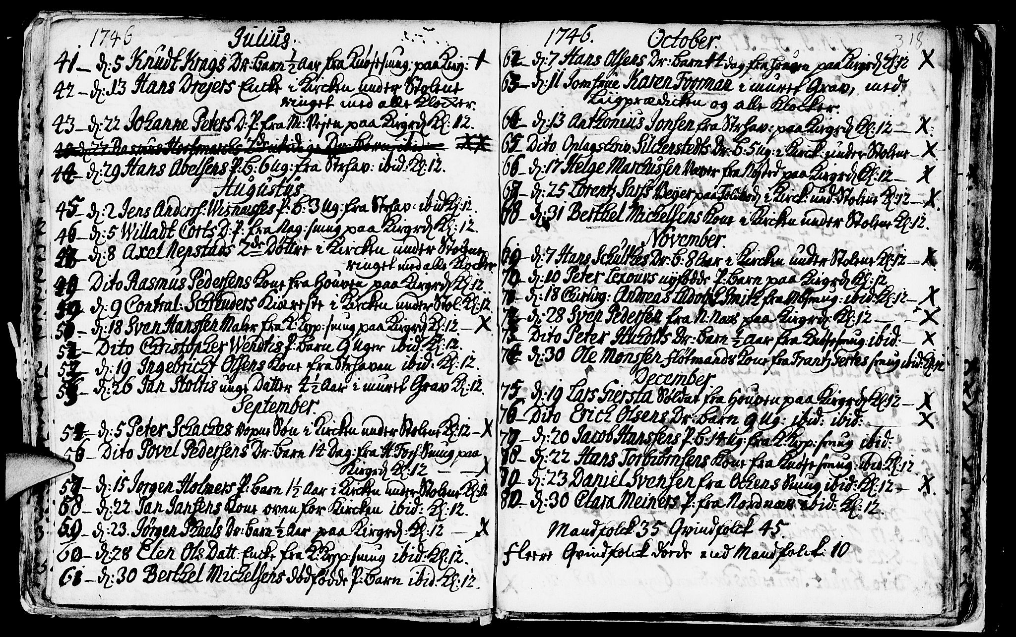 Nykirken Sokneprestembete, SAB/A-77101/H/Haa/L0009: Parish register (official) no. A 9, 1689-1759, p. 318