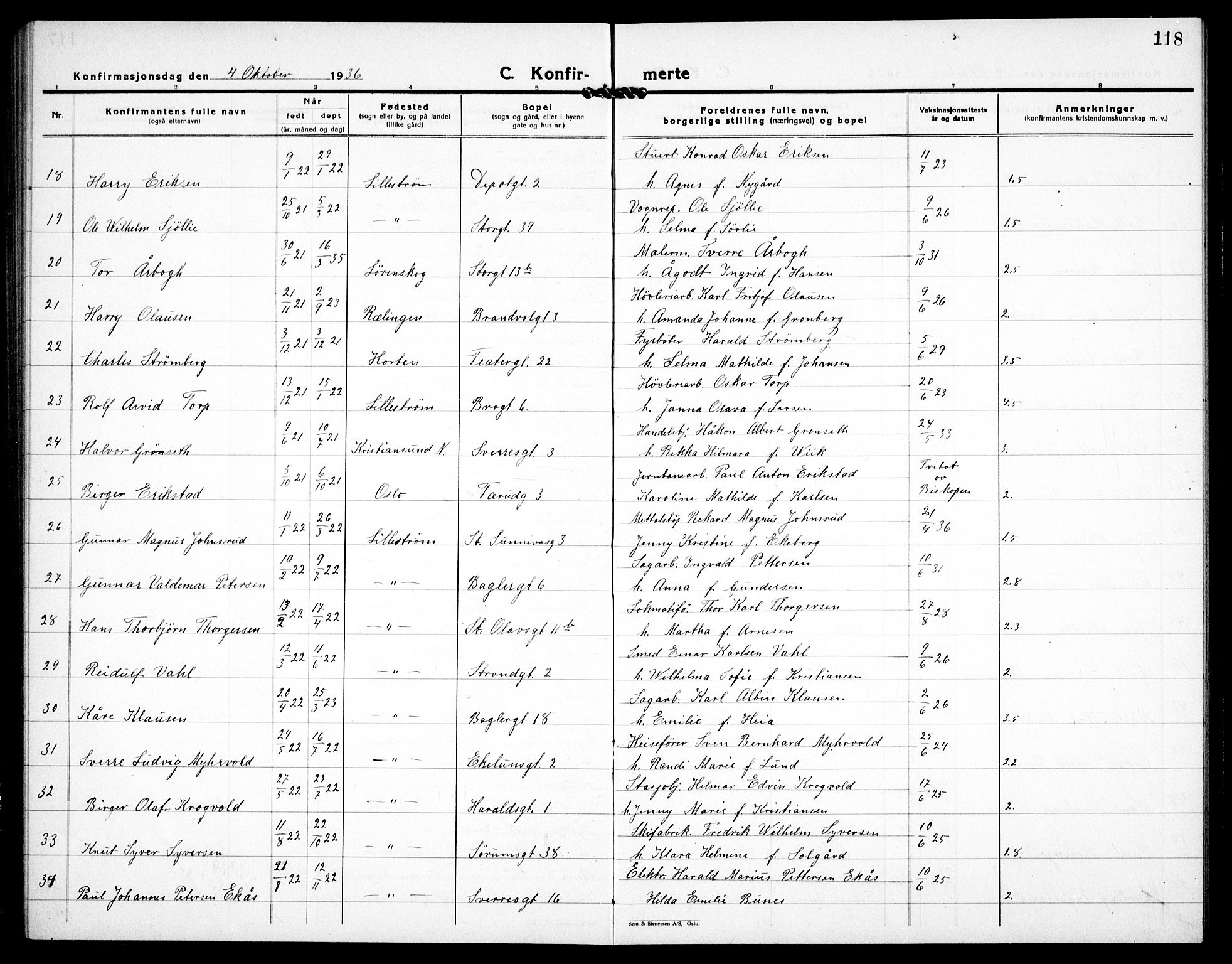 Skedsmo prestekontor Kirkebøker, SAO/A-10033a/G/Gc/L0003: Parish register (copy) no. III 4, 1926-1939, p. 118