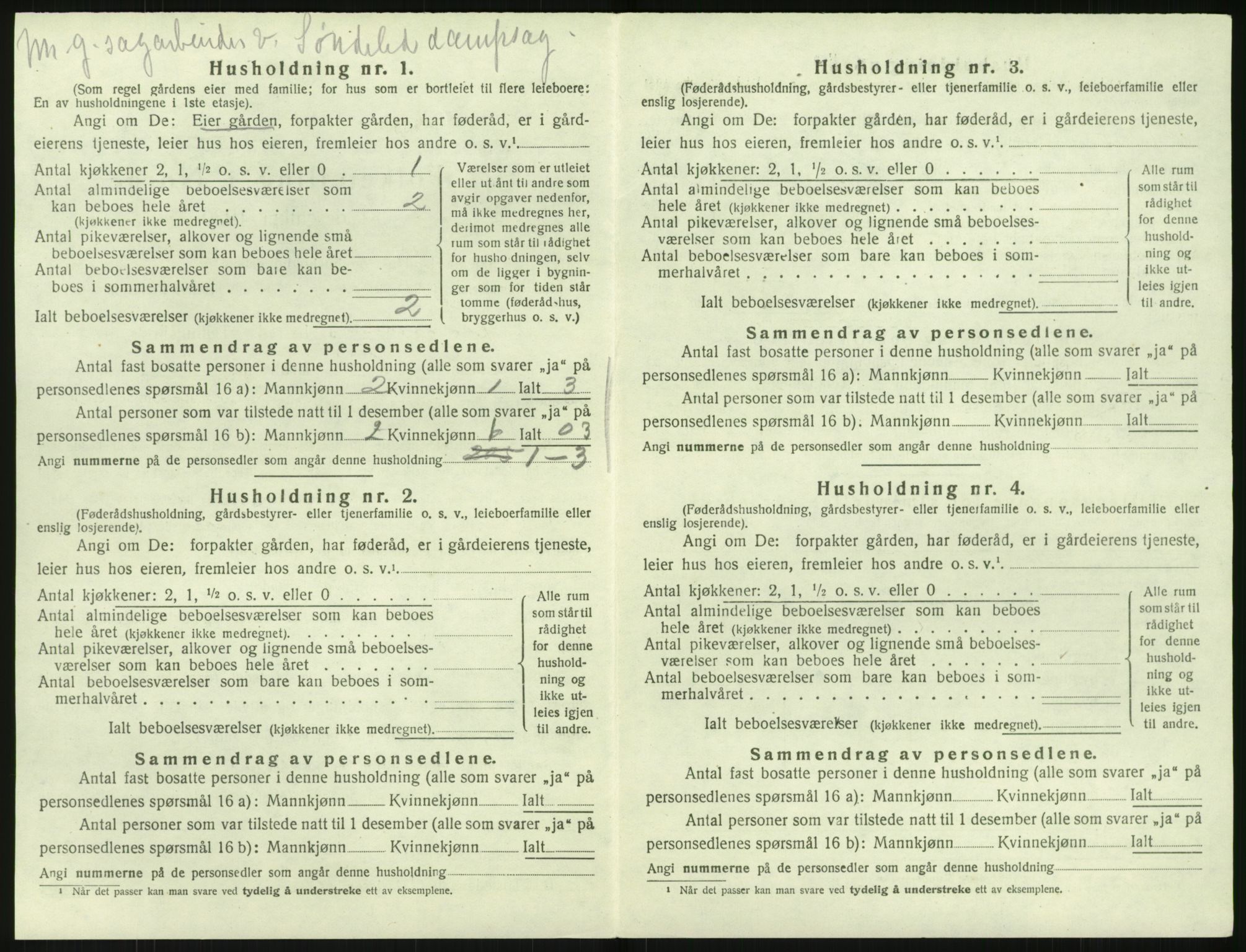 SAK, 1920 census for Søndeled, 1920, p. 1208