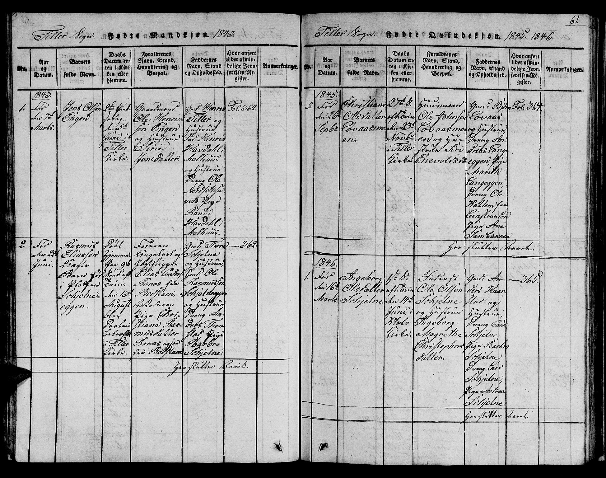 Ministerialprotokoller, klokkerbøker og fødselsregistre - Sør-Trøndelag, SAT/A-1456/621/L0458: Parish register (copy) no. 621C01, 1816-1865, p. 61