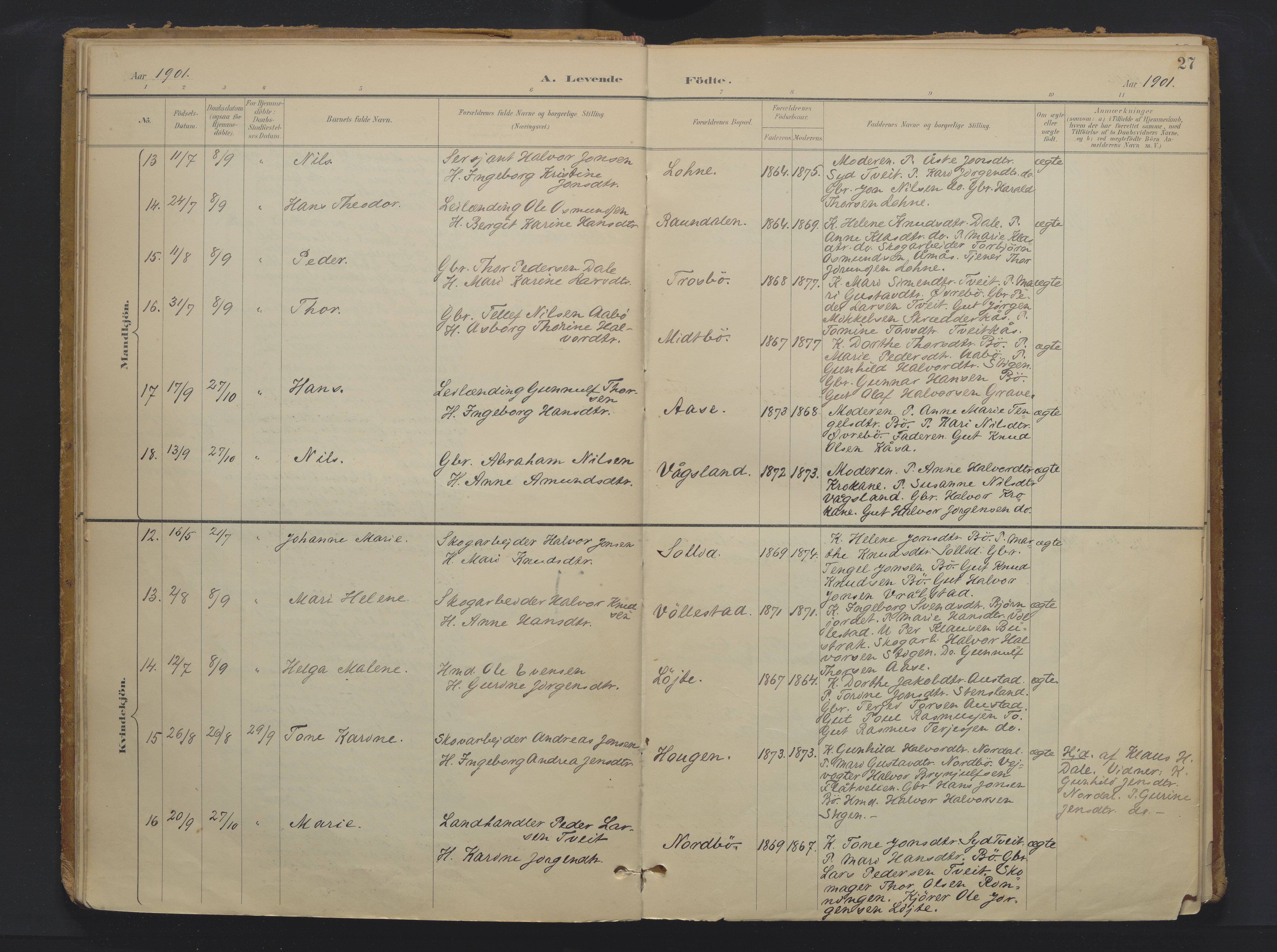 Drangedal kirkebøker, SAKO/A-258/F/Fa/L0013: Parish register (official) no. 13, 1895-1919, p. 27