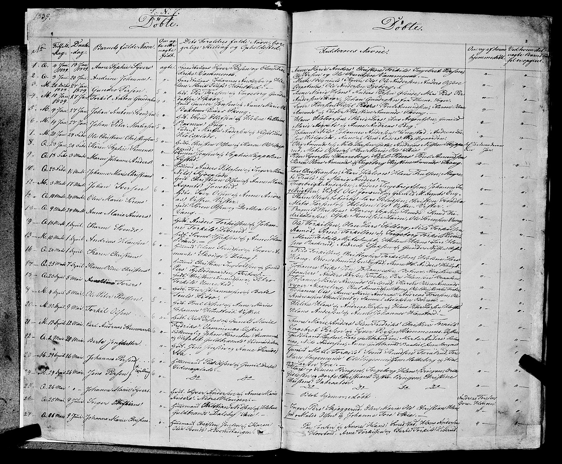 Skiptvet prestekontor Kirkebøker, AV/SAO-A-20009/F/Fa/L0006: Parish register (official) no. 6, 1839-1860, p. 1