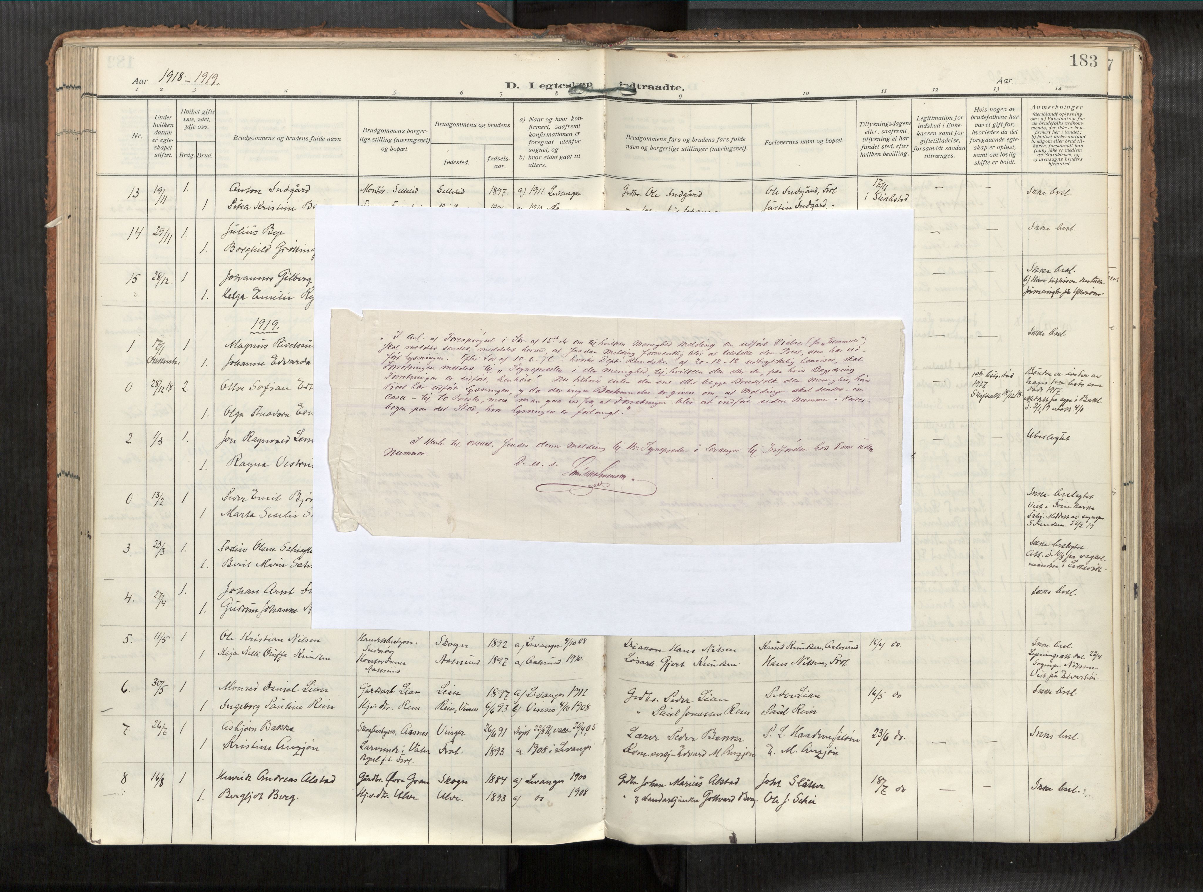 Levanger sokneprestkontor, SAT/A-1301/2/H/Haa/L0002: Parish register (official) no. 2, 1912-1935