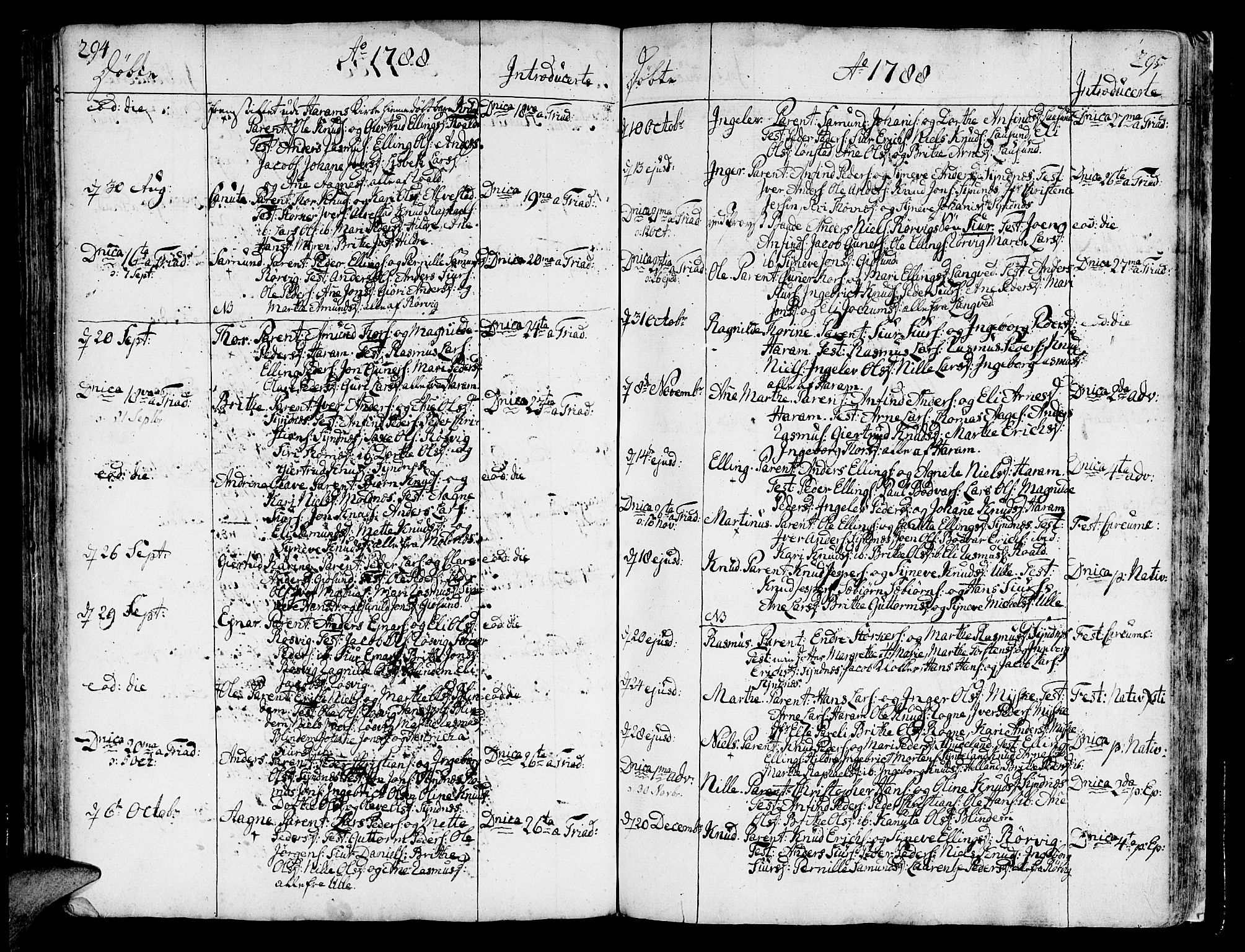 Ministerialprotokoller, klokkerbøker og fødselsregistre - Møre og Romsdal, SAT/A-1454/536/L0493: Parish register (official) no. 536A02, 1739-1802, p. 294-295