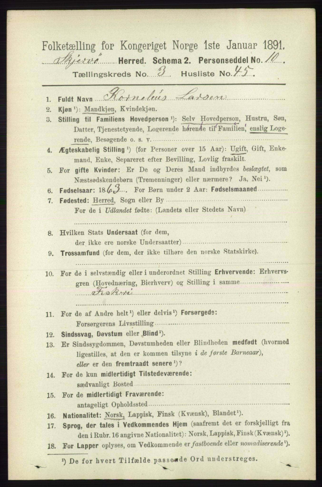 RA, 1891 census for 1941 Skjervøy, 1891, p. 2185