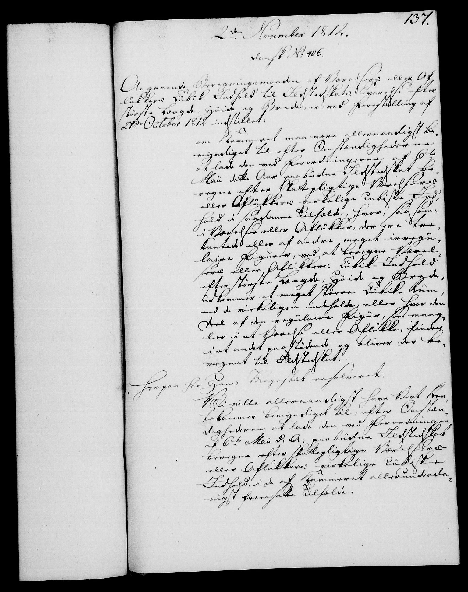 Rentekammeret, Kammerkanselliet, RA/EA-3111/G/Gf/Gfa/L0094: Norsk relasjons- og resolusjonsprotokoll (merket RK 52.94), 1812, p. 534