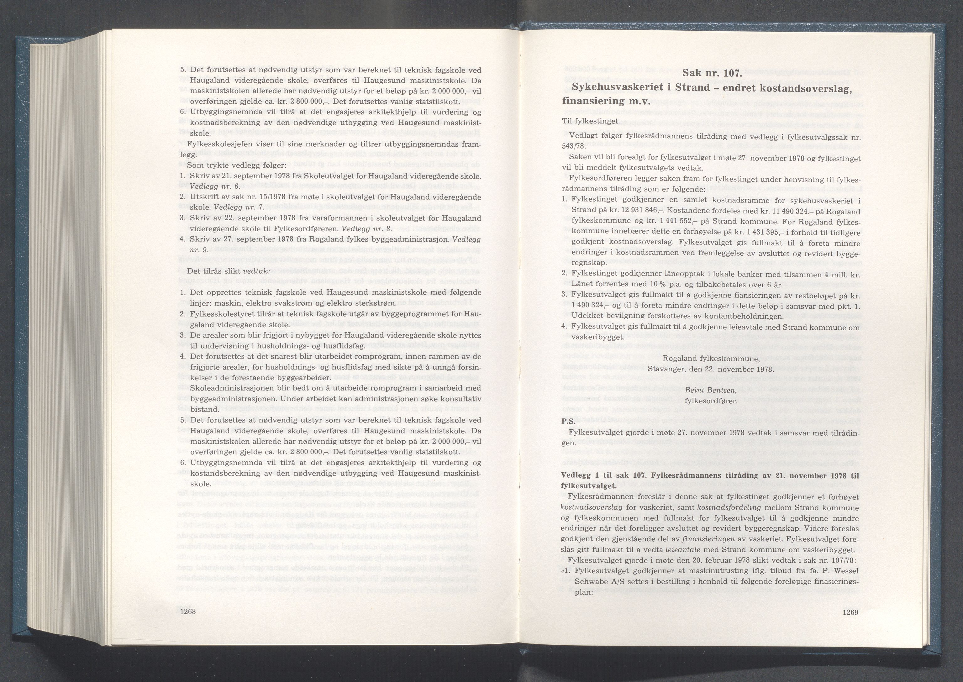 Rogaland fylkeskommune - Fylkesrådmannen , IKAR/A-900/A/Aa/Aaa/L0098: Møtebok , 1978, p. 1268-1269