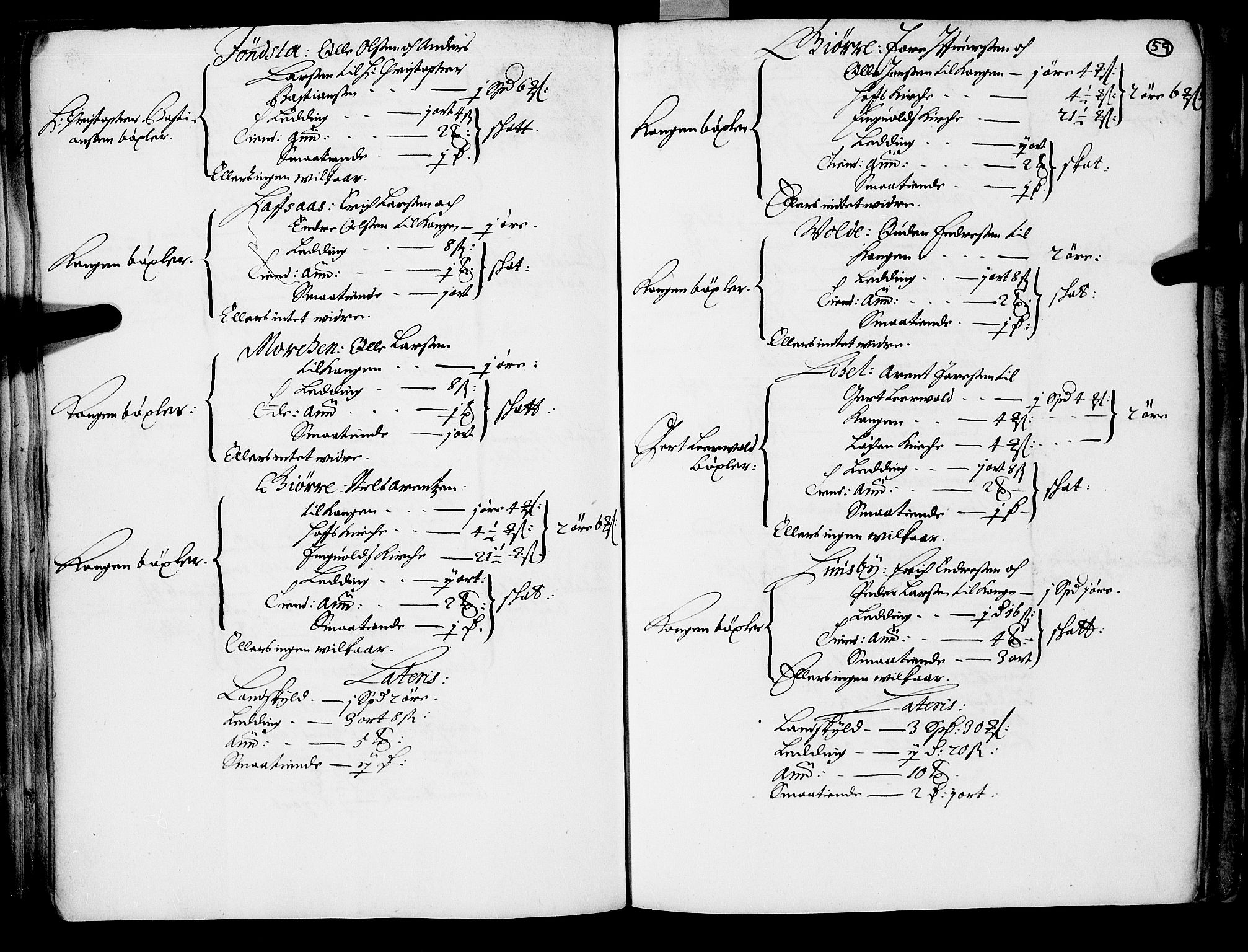 Rentekammeret inntil 1814, Realistisk ordnet avdeling, AV/RA-EA-4070/N/Nb/Nba/L0047: Nordmøre len, 1667, p. 58b-59a