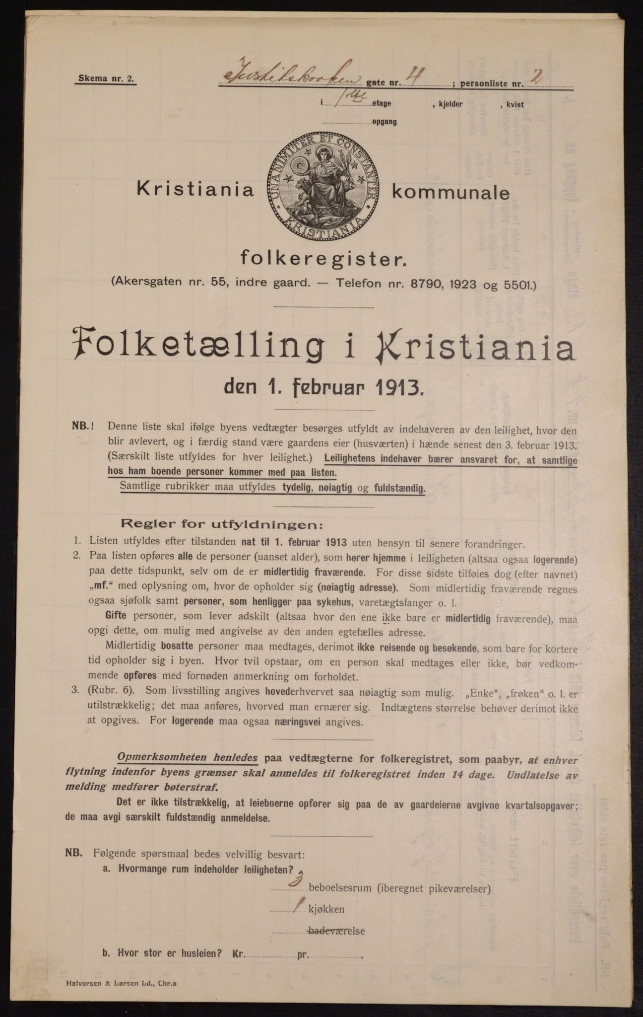 OBA, Municipal Census 1913 for Kristiania, 1913, p. 47446