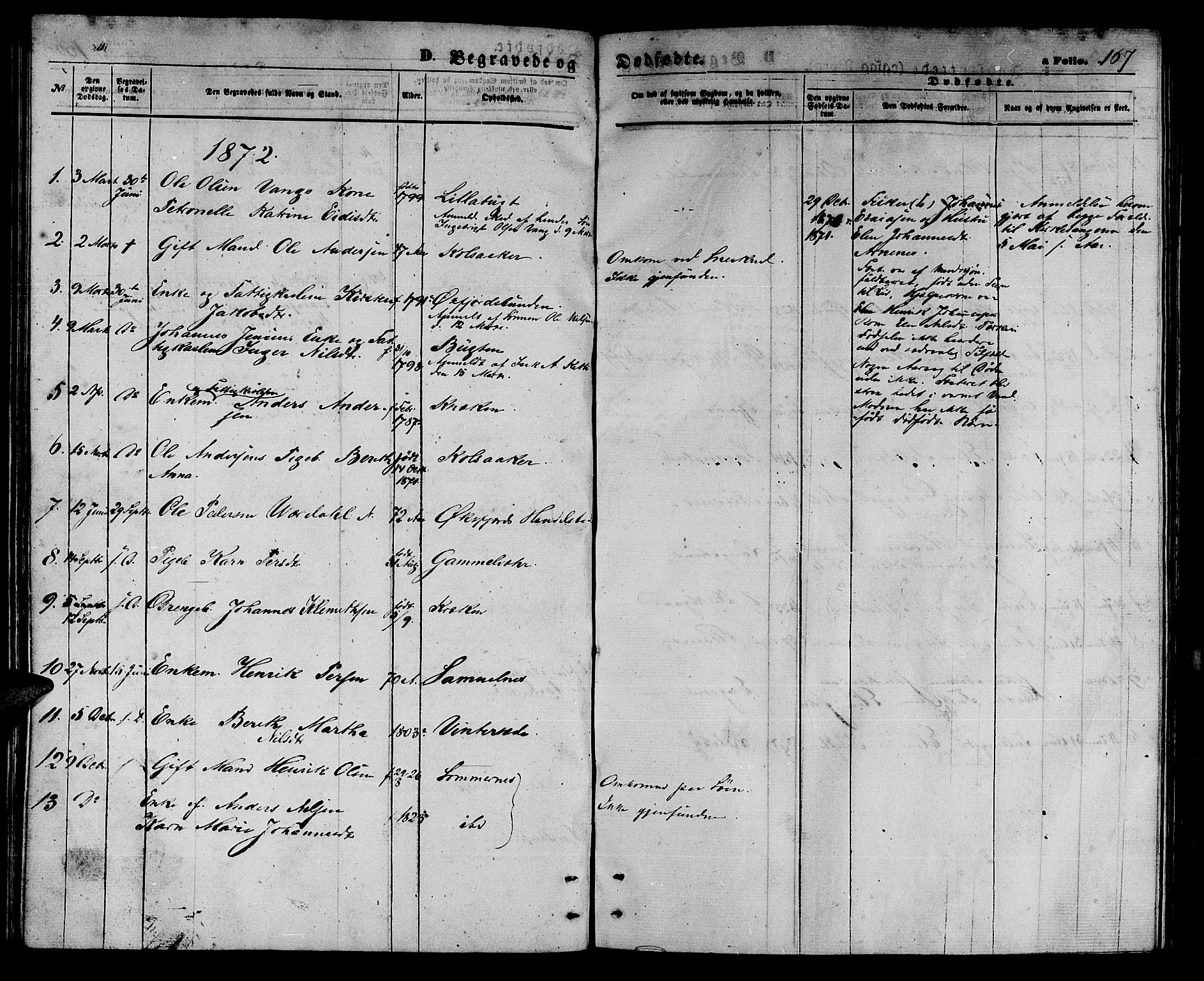 Loppa sokneprestkontor, SATØ/S-1339/H/Hb/L0004klokker: Parish register (copy) no. 4, 1864-1880, p. 167