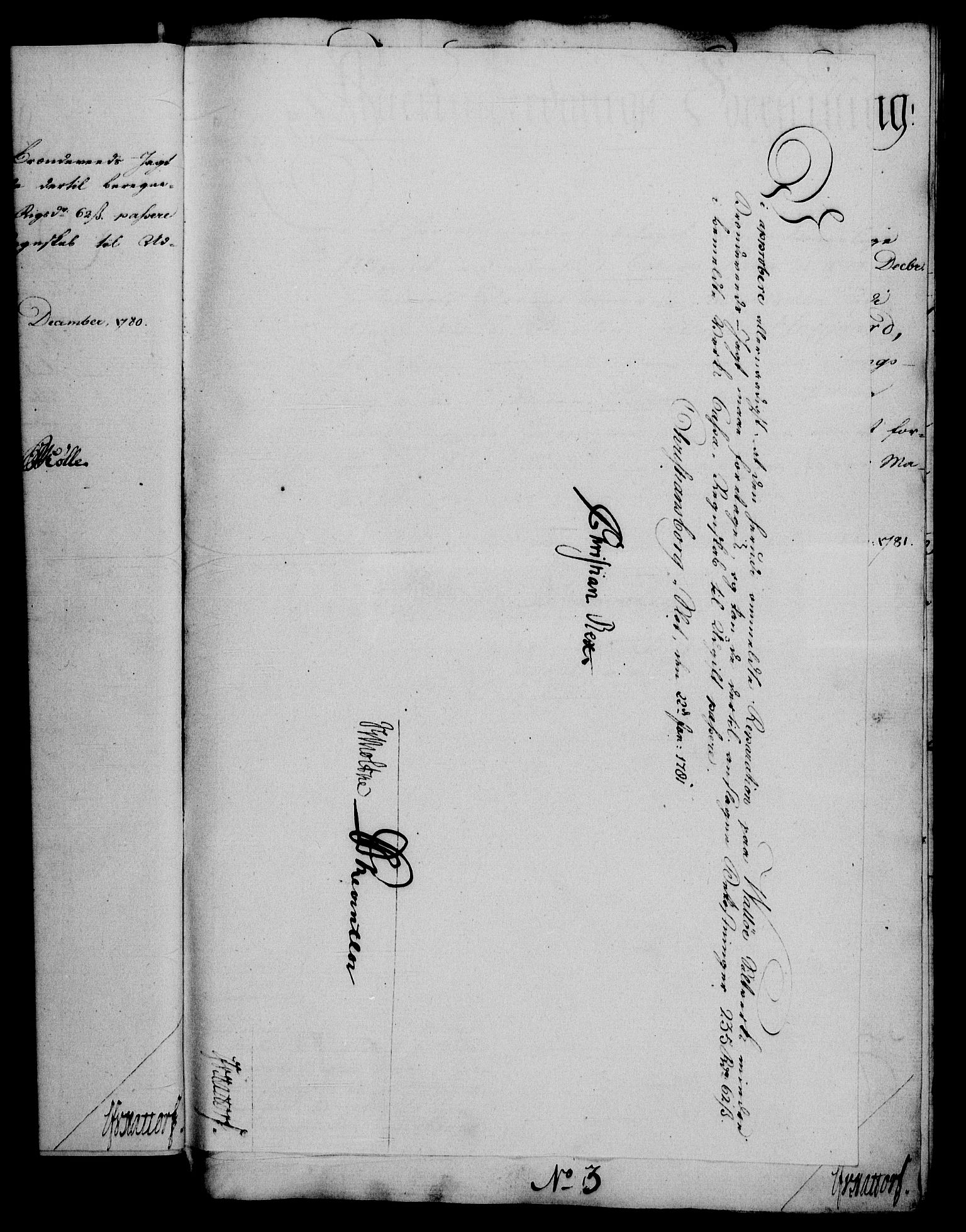 Rentekammeret, Renteskriverkontorene, AV/RA-EA-3115/M/Mf/Mfa/L0003: Resolusjonsprotokoll med register (merket RK 54.3), 1781