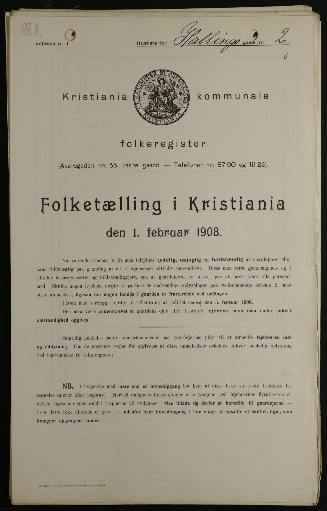 OBA, Municipal Census 1908 for Kristiania, 1908, p. 30784