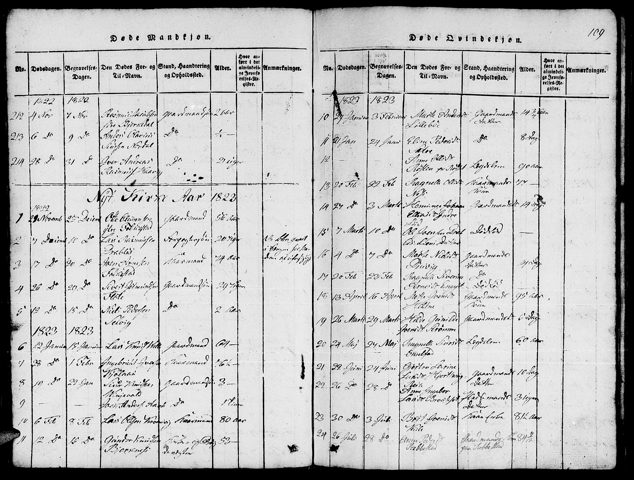 Ministerialprotokoller, klokkerbøker og fødselsregistre - Møre og Romsdal, AV/SAT-A-1454/511/L0155: Parish register (copy) no. 511C01, 1817-1829, p. 109