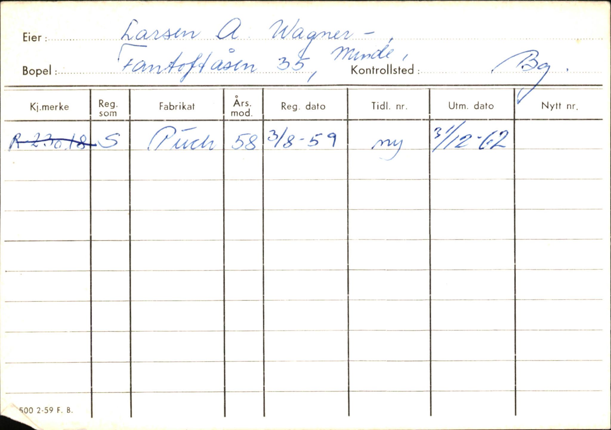 Statens vegvesen, Hordaland vegkontor, AV/SAB-A-5201/2/Ha/L0032: R-eierkort L, 1920-1971, p. 3