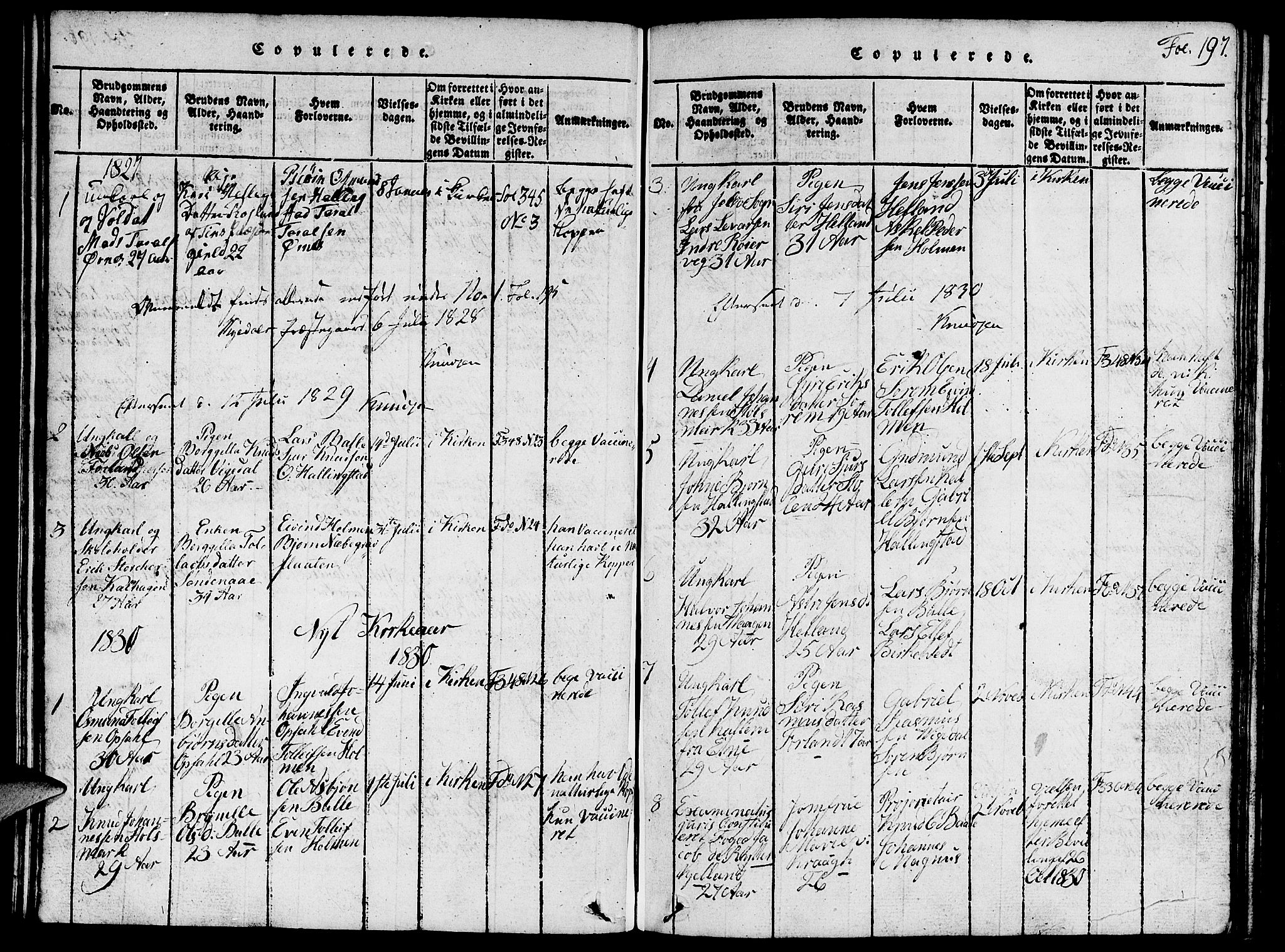 Vikedal sokneprestkontor, AV/SAST-A-101840/01/V: Parish register (copy) no. B 1, 1816-1853, p. 197