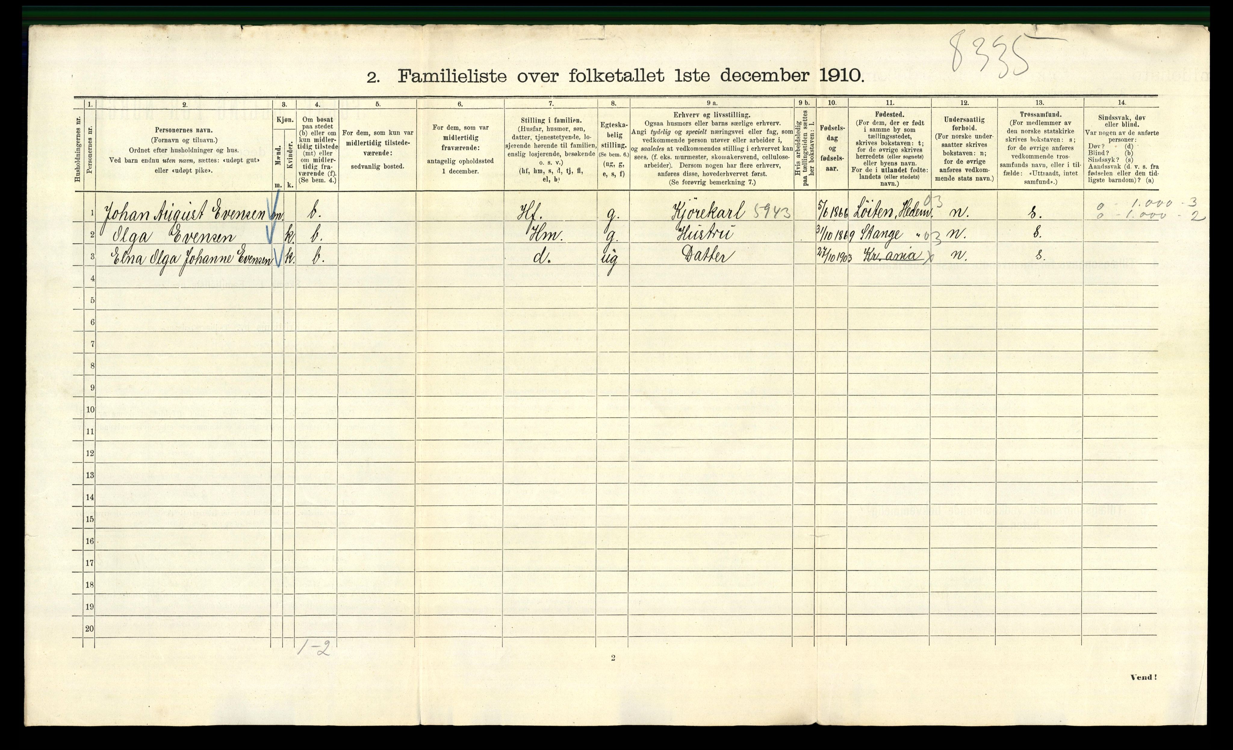 RA, 1910 census for Kristiania, 1910, p. 16048