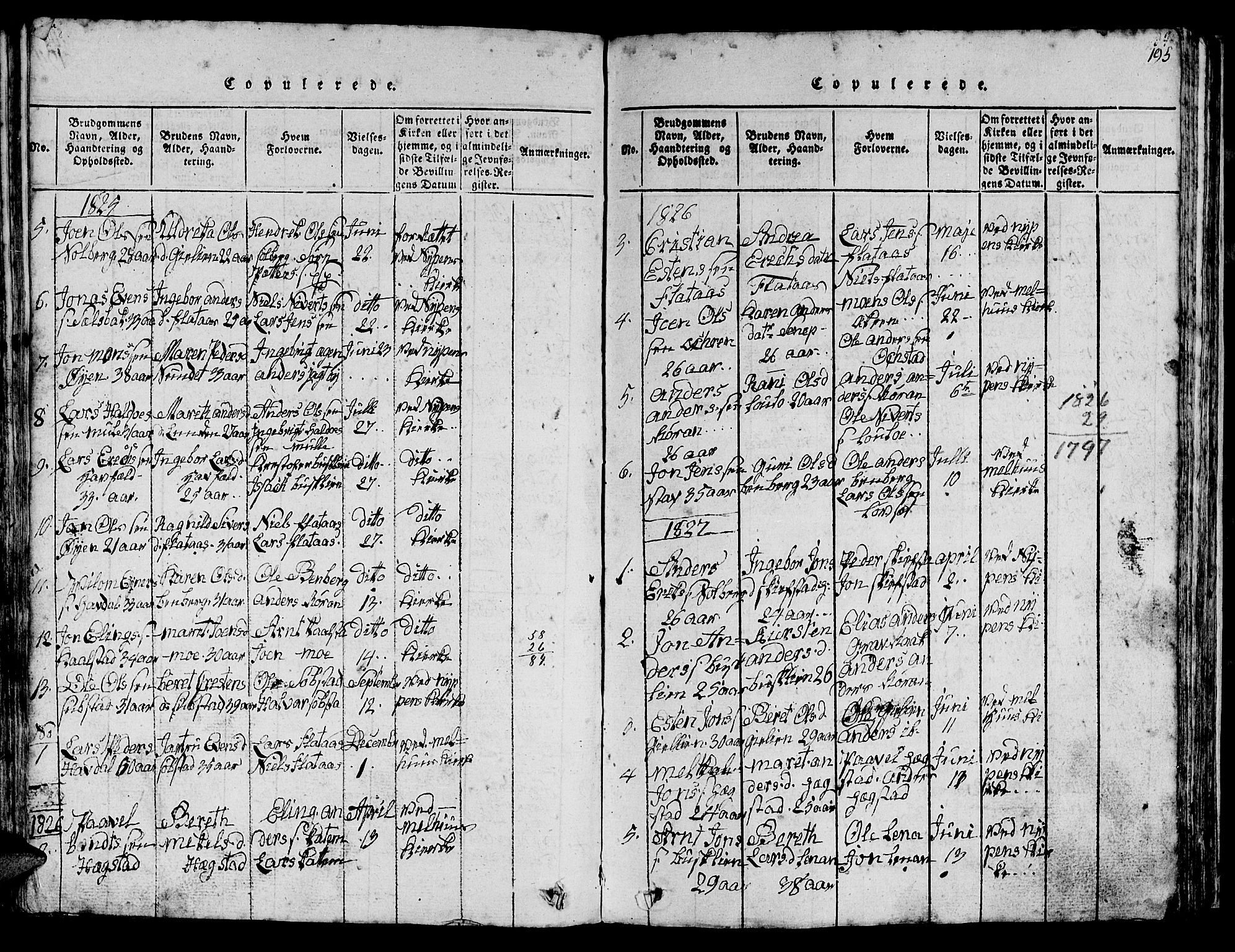 Ministerialprotokoller, klokkerbøker og fødselsregistre - Sør-Trøndelag, AV/SAT-A-1456/613/L0393: Parish register (copy) no. 613C01, 1816-1886, p. 195