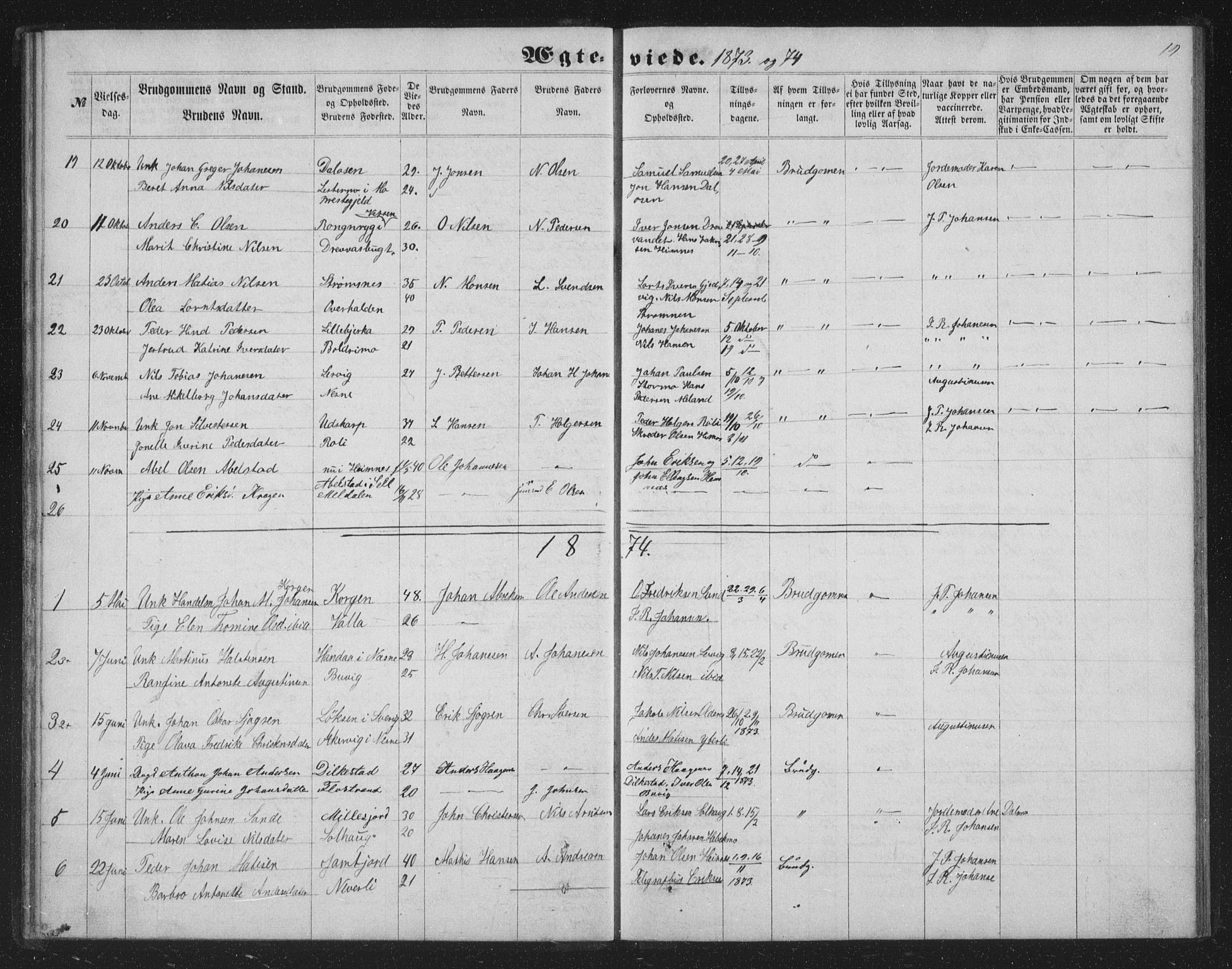 Ministerialprotokoller, klokkerbøker og fødselsregistre - Nordland, AV/SAT-A-1459/825/L0367: Parish register (copy) no. 825C04, 1863-1887, p. 19