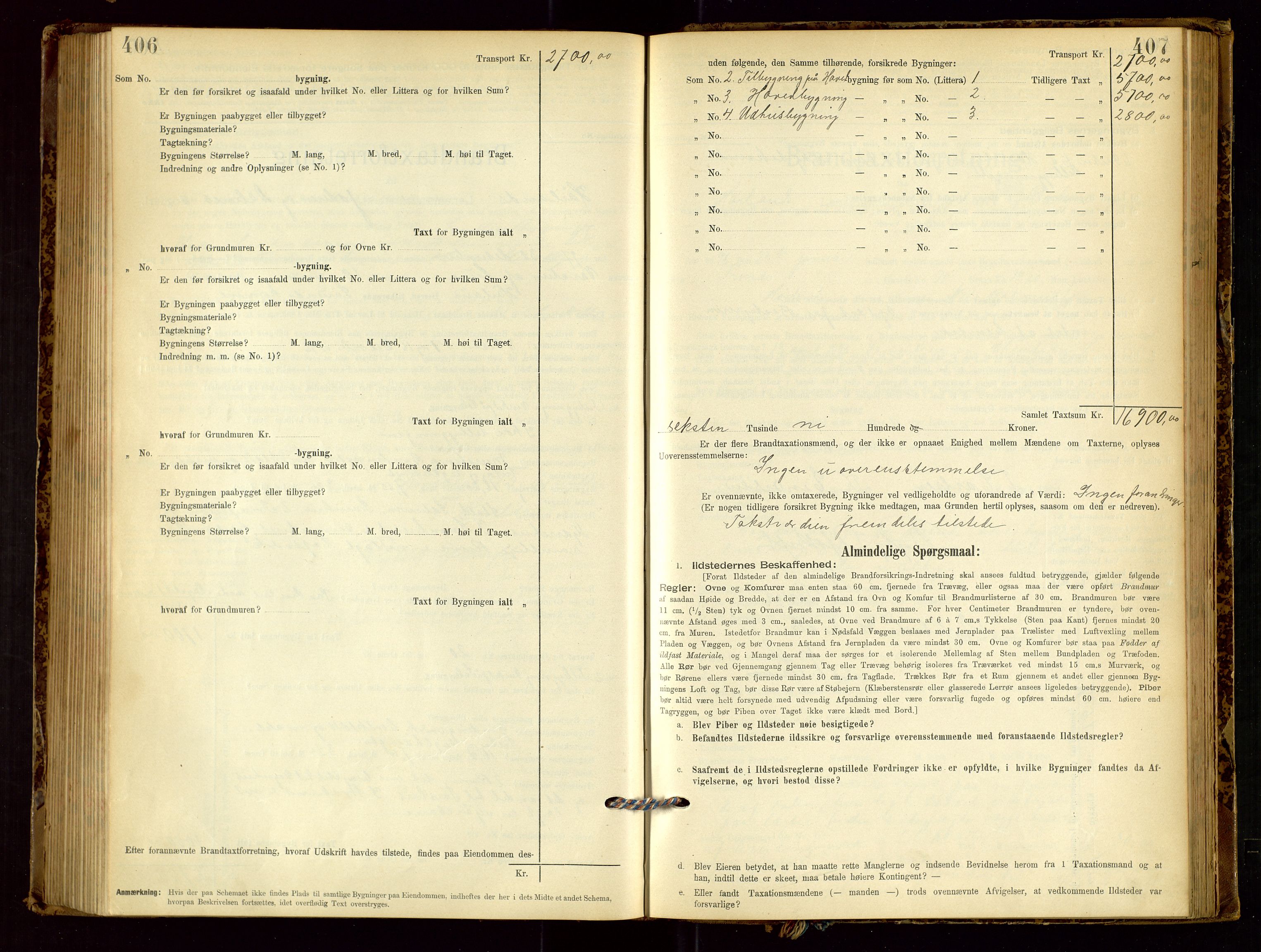 Høyland/Sandnes lensmannskontor, SAST/A-100166/Gob/L0001: "Brandtaxtprotokol", 1890-1913, p. 406-407