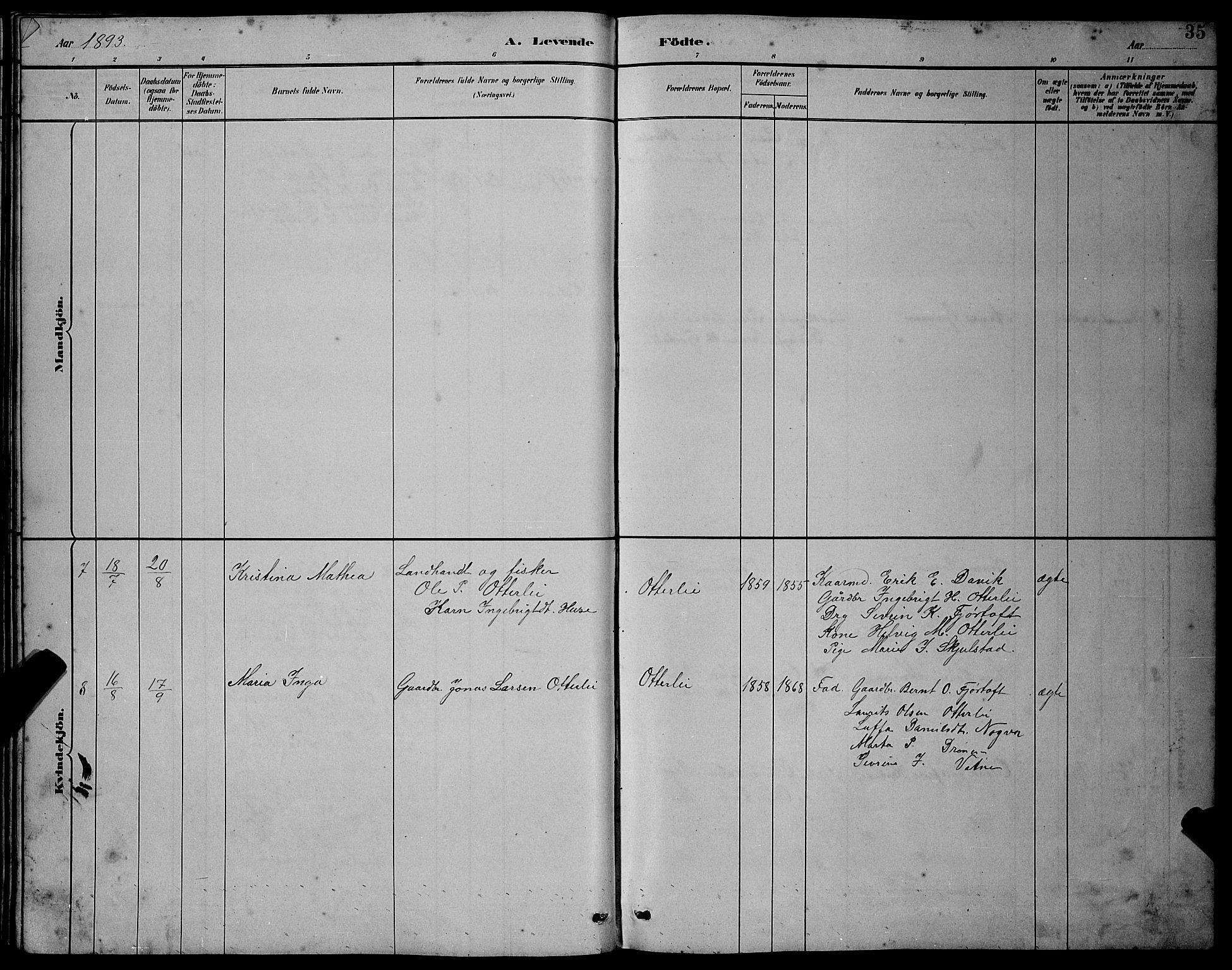 Ministerialprotokoller, klokkerbøker og fødselsregistre - Møre og Romsdal, AV/SAT-A-1454/538/L0523: Parish register (copy) no. 538C01, 1881-1900, p. 35