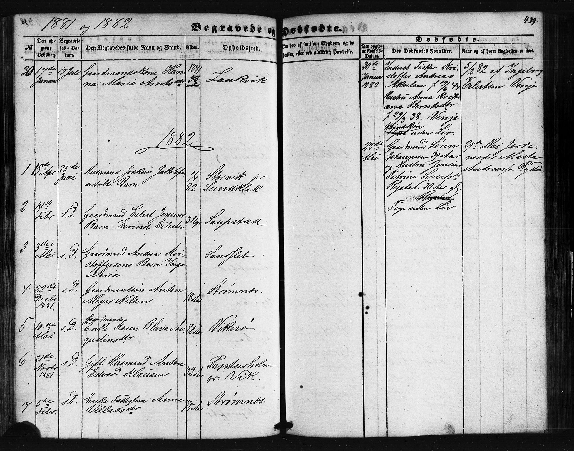 Ministerialprotokoller, klokkerbøker og fødselsregistre - Nordland, AV/SAT-A-1459/876/L1095: Parish register (official) no. 876A01, 1863-1885, p. 439