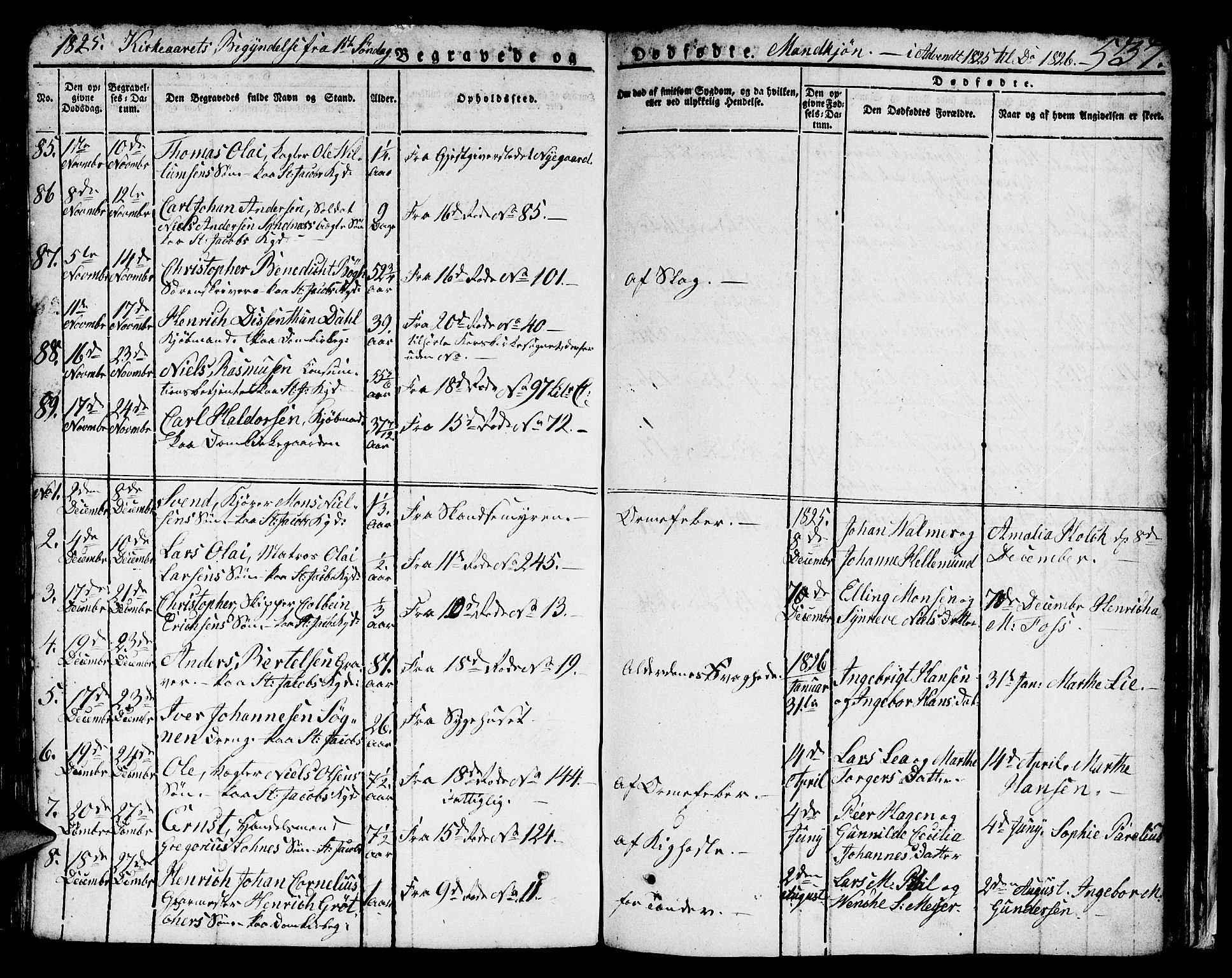 Domkirken sokneprestembete, AV/SAB-A-74801/H/Hab/L0002: Parish register (copy) no. A 2, 1821-1839, p. 537