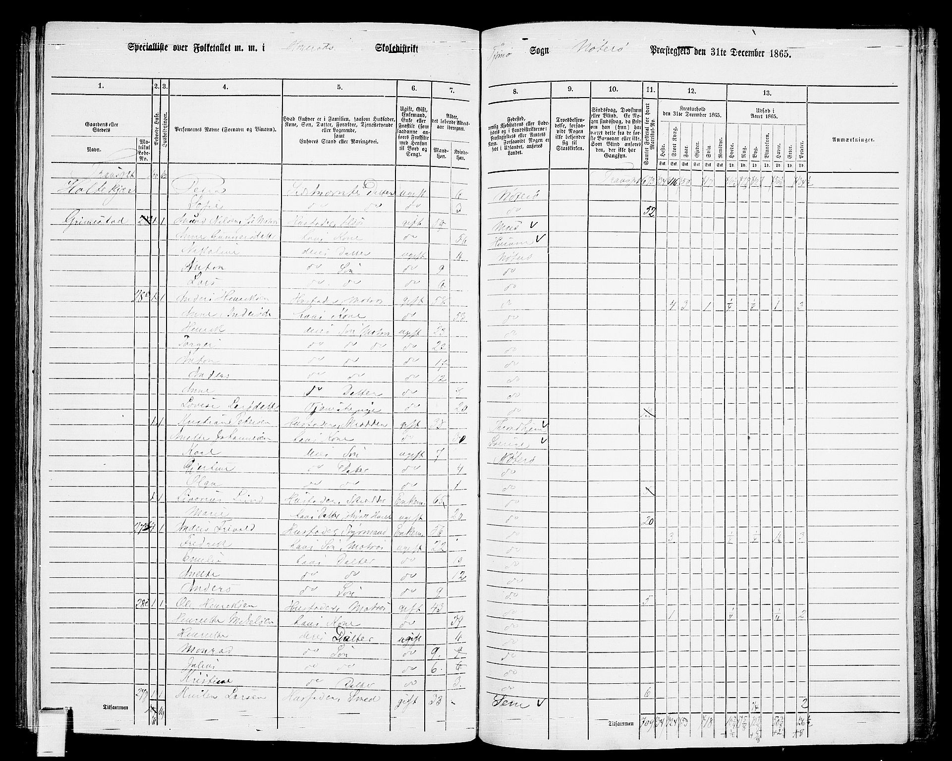 RA, 1865 census for Nøtterøy, 1865, p. 227