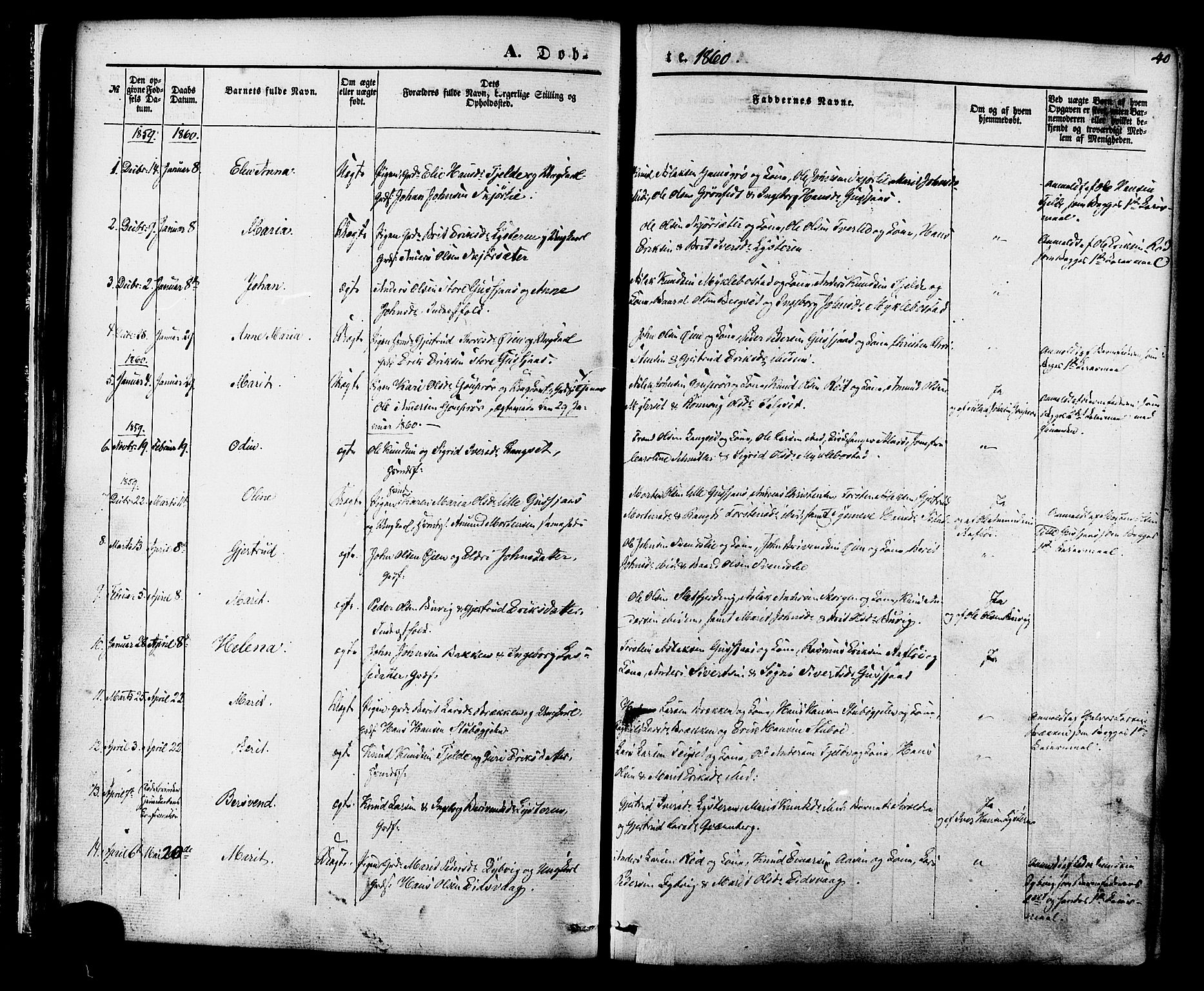 Ministerialprotokoller, klokkerbøker og fødselsregistre - Møre og Romsdal, SAT/A-1454/551/L0625: Parish register (official) no. 551A05, 1846-1879, p. 40
