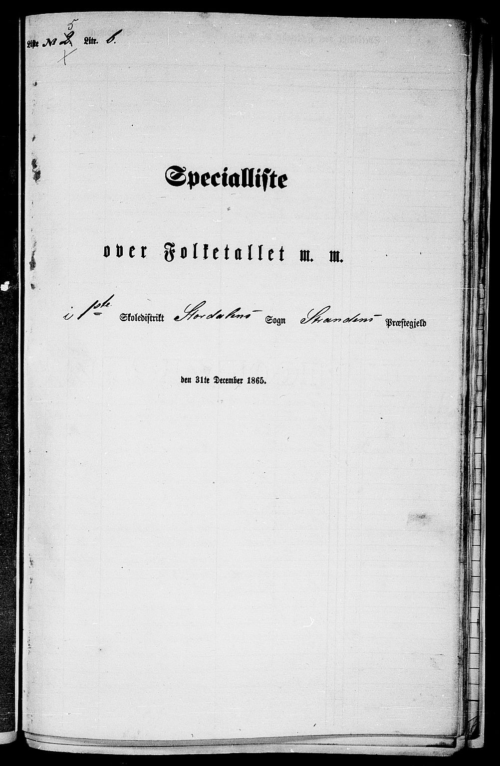 RA, 1865 census for Stranda, 1865, p. 81