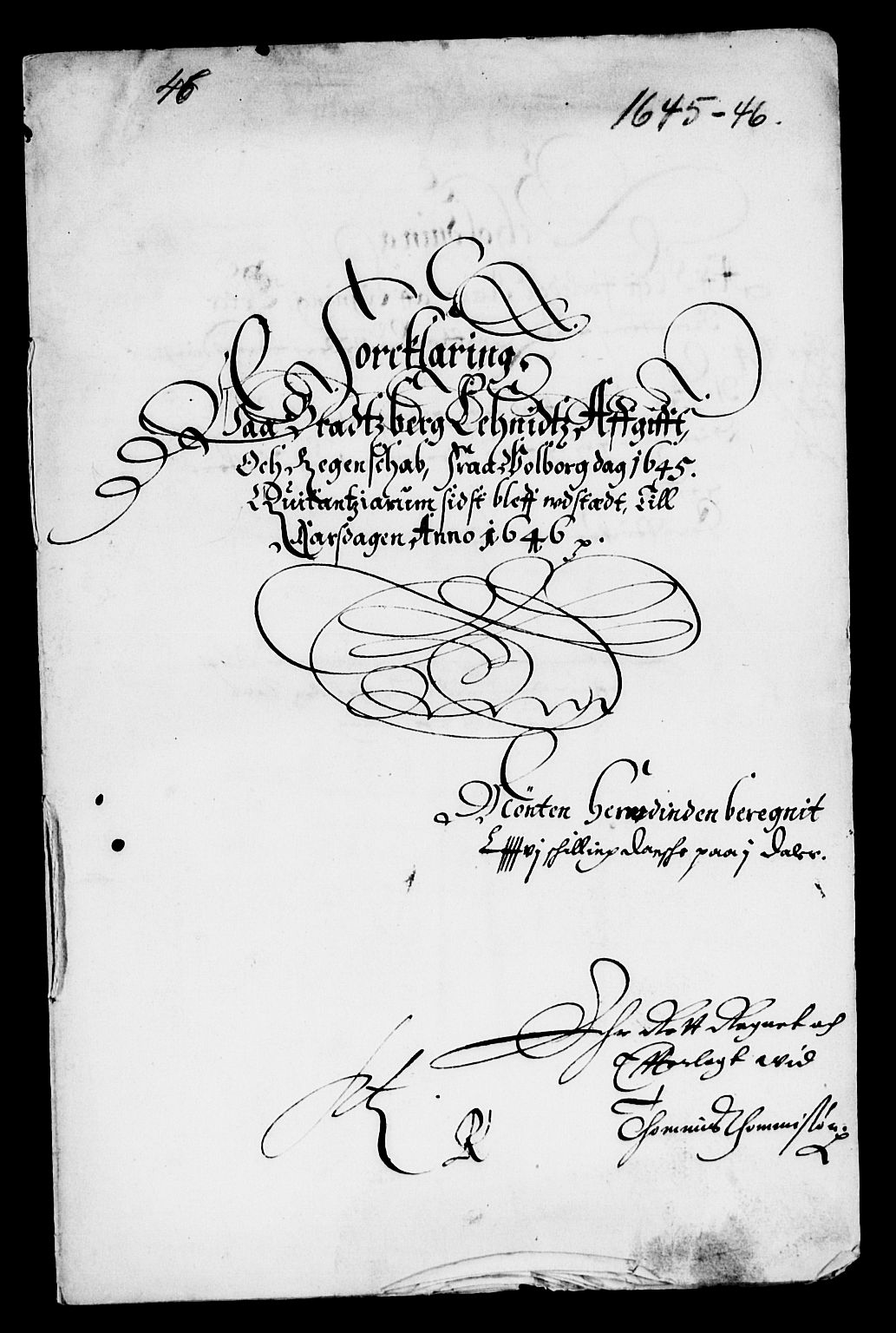 Rentekammeret inntil 1814, Reviderte regnskaper, Lensregnskaper, AV/RA-EA-5023/R/Rb/Rbp/L0032: Bratsberg len, 1645-1647