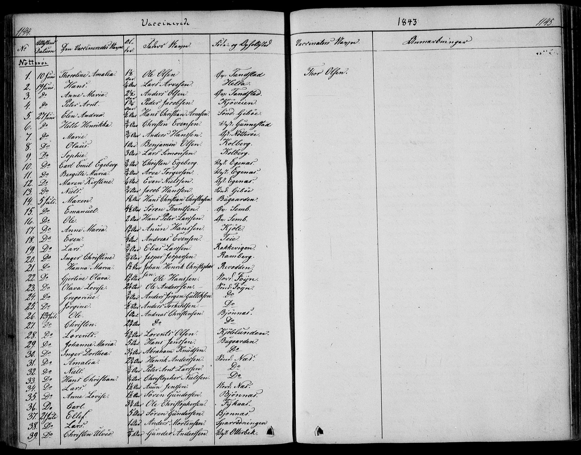 Nøtterøy kirkebøker, SAKO/A-354/F/Fa/L0005: Parish register (official) no. I 5, 1839-1852, p. 1144-1145