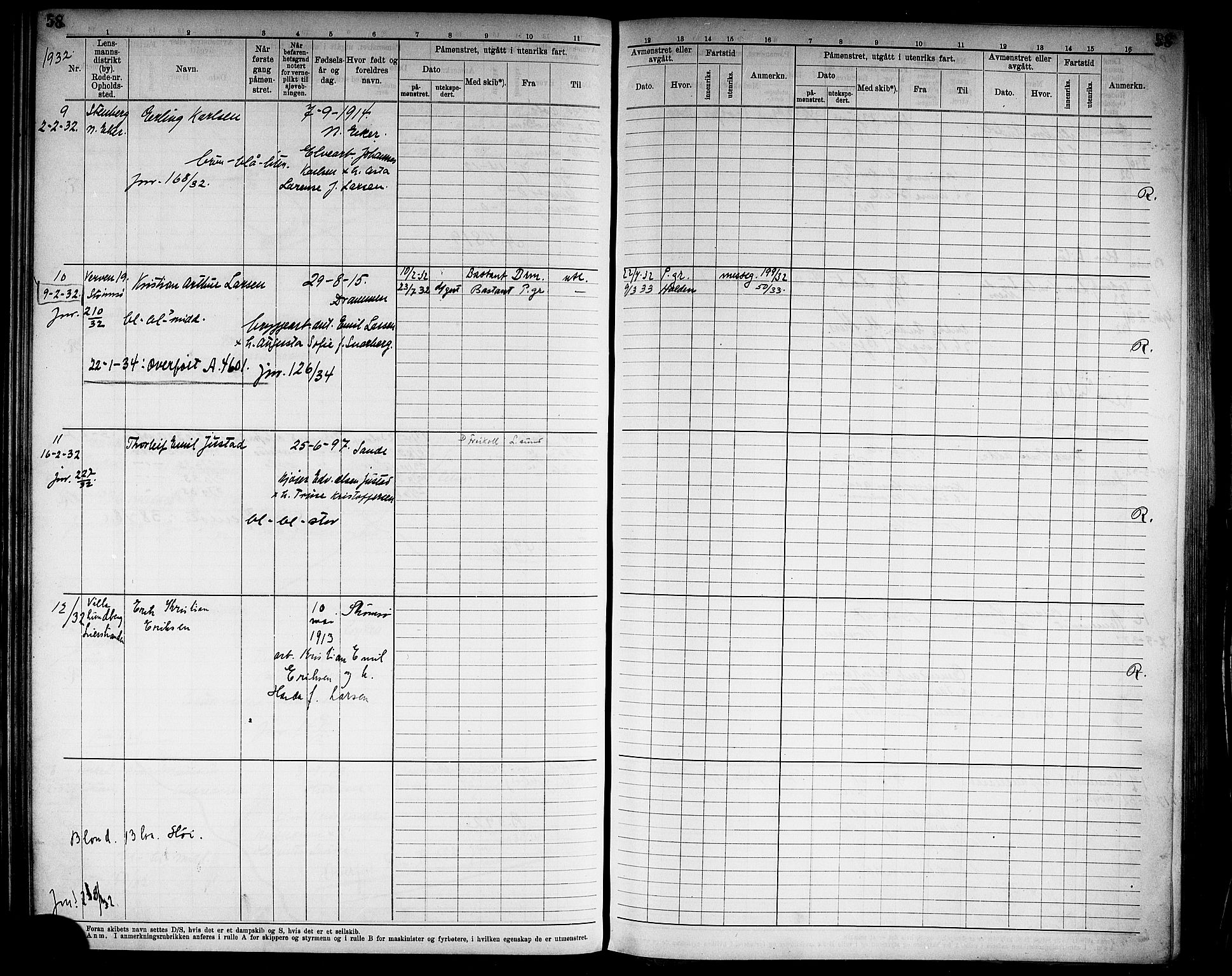 Drammen innrulleringsdistrikt, SAKO/A-781/F/Fd/L0007: Midlertidige patenter, 1930-1940, p. 60