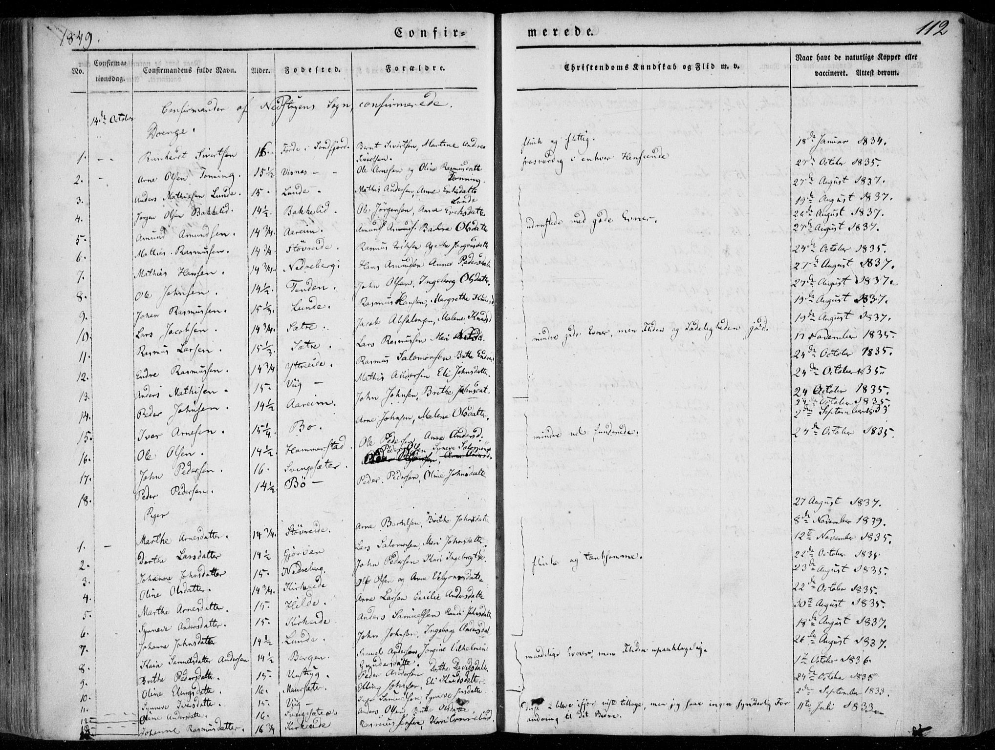 Stryn Sokneprestembete, SAB/A-82501: Parish register (official) no. A 2, 1844-1861, p. 112