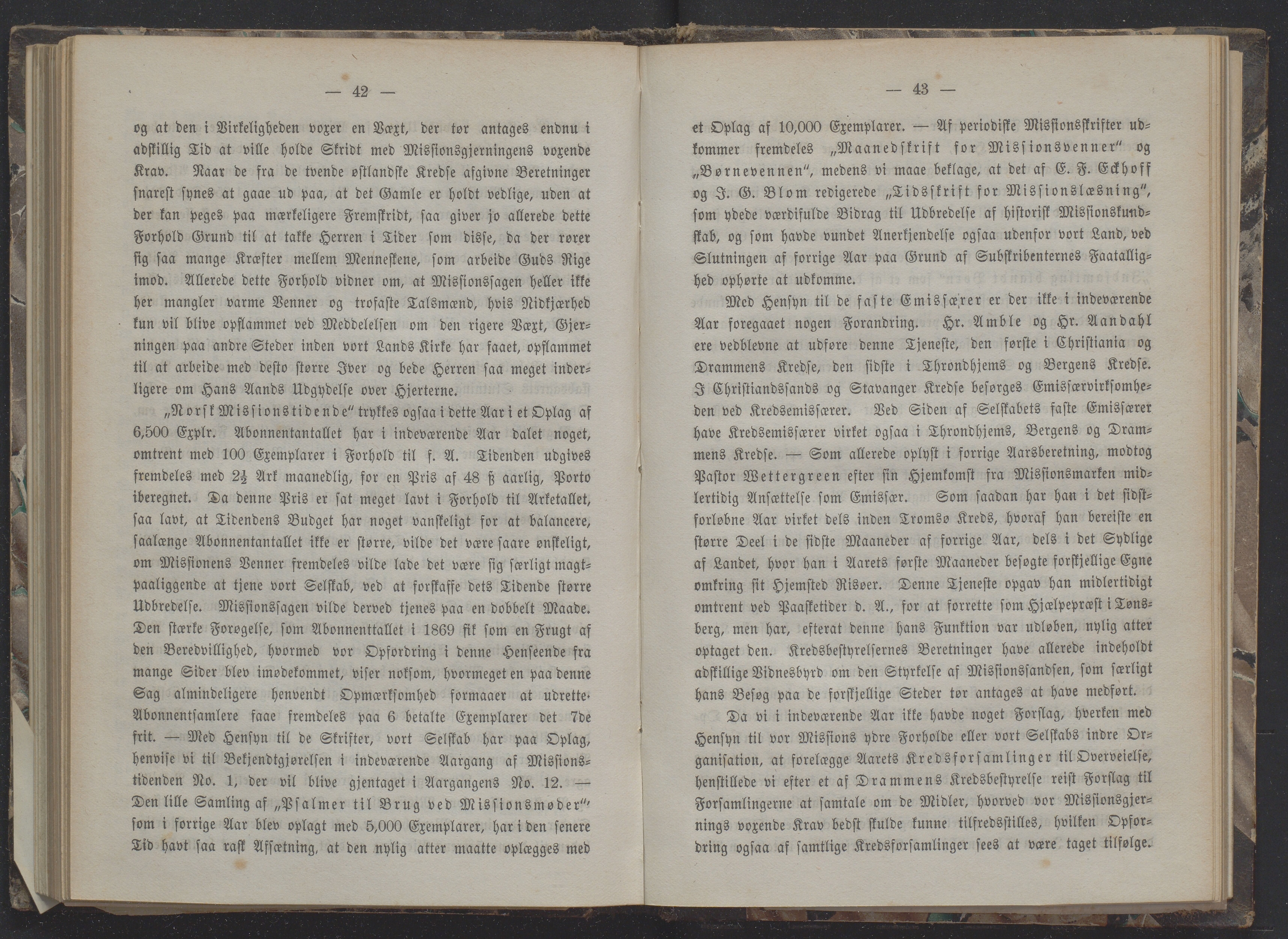 Det Norske Misjonsselskap - hovedadministrasjonen, VID/MA-A-1045/D/Db/Dba/L0337/0010: Beretninger, Bøker, Skrifter o.l   / Årsberetninger 29 , 1871, p. 42-43