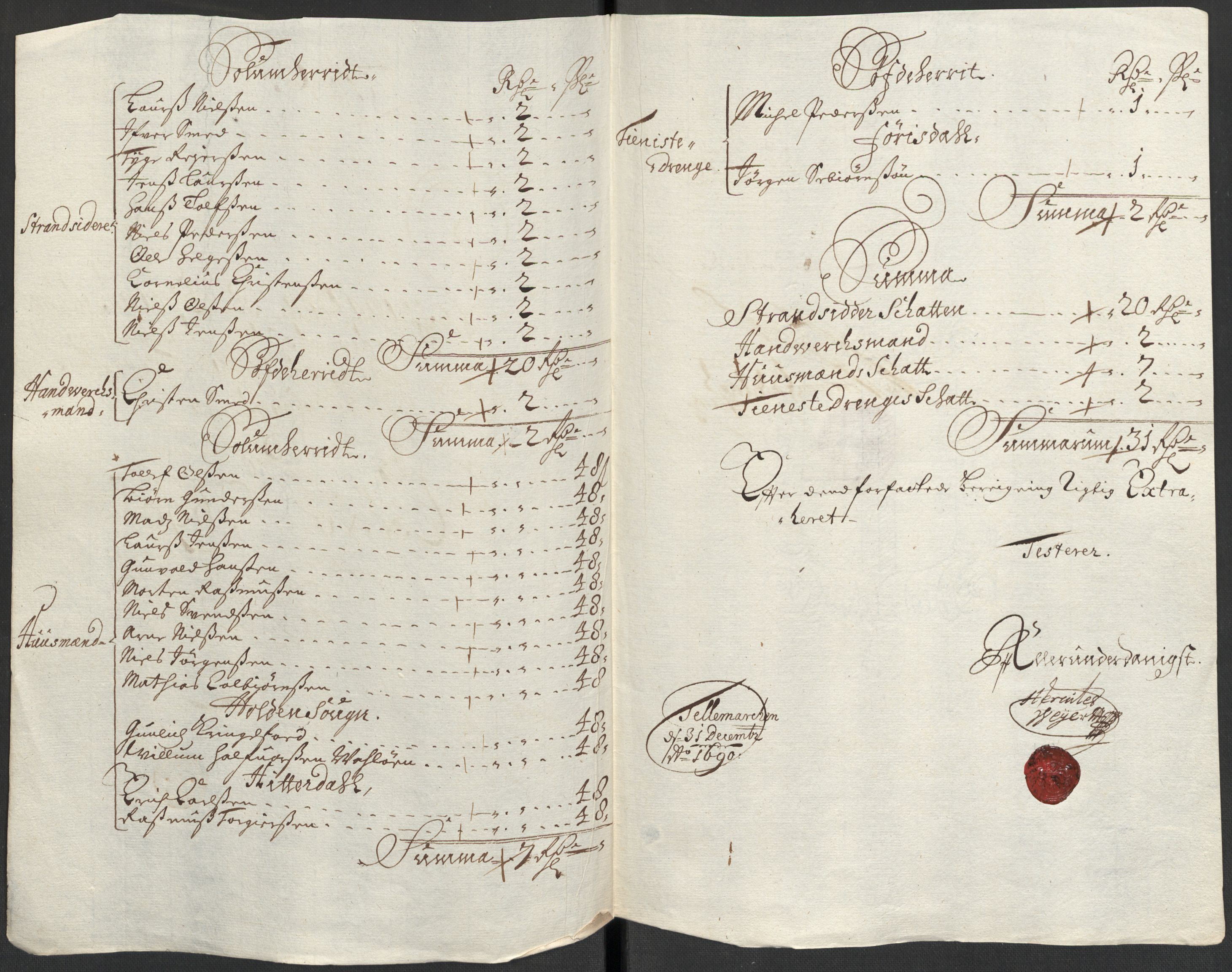 Rentekammeret inntil 1814, Reviderte regnskaper, Fogderegnskap, AV/RA-EA-4092/R35/L2089: Fogderegnskap Øvre og Nedre Telemark, 1690-1692, p. 63