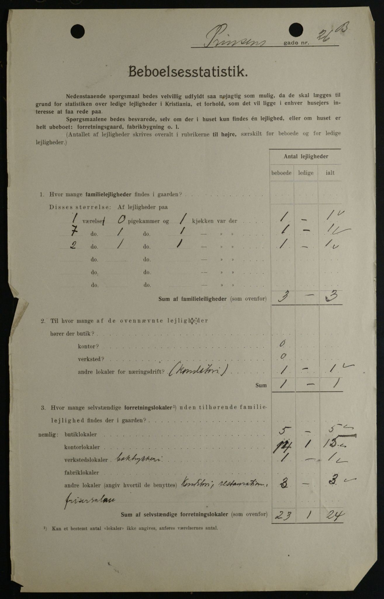 OBA, Municipal Census 1908 for Kristiania, 1908, p. 73014