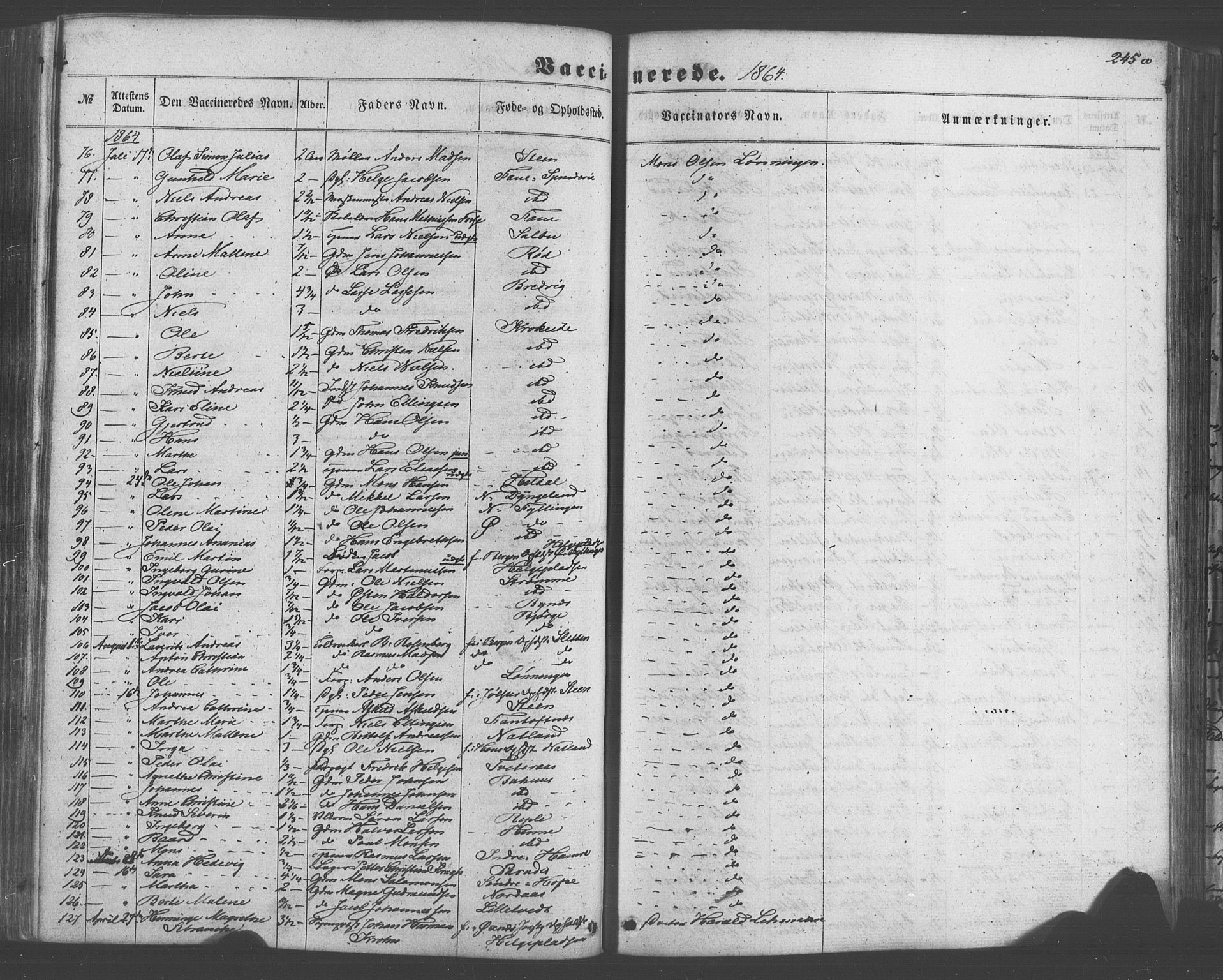 Fana Sokneprestembete, AV/SAB-A-75101/H/Haa/Haaa/L0012: Parish register (official) no. A 12, 1862-1878, p. 245