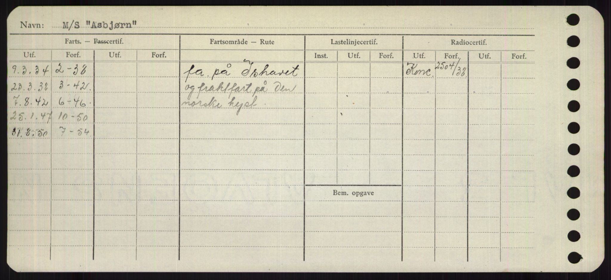 Sjøfartsdirektoratet med forløpere, Skipsmålingen, RA/S-1627/H/Hb/L0001: Fartøy, A-D, p. 80