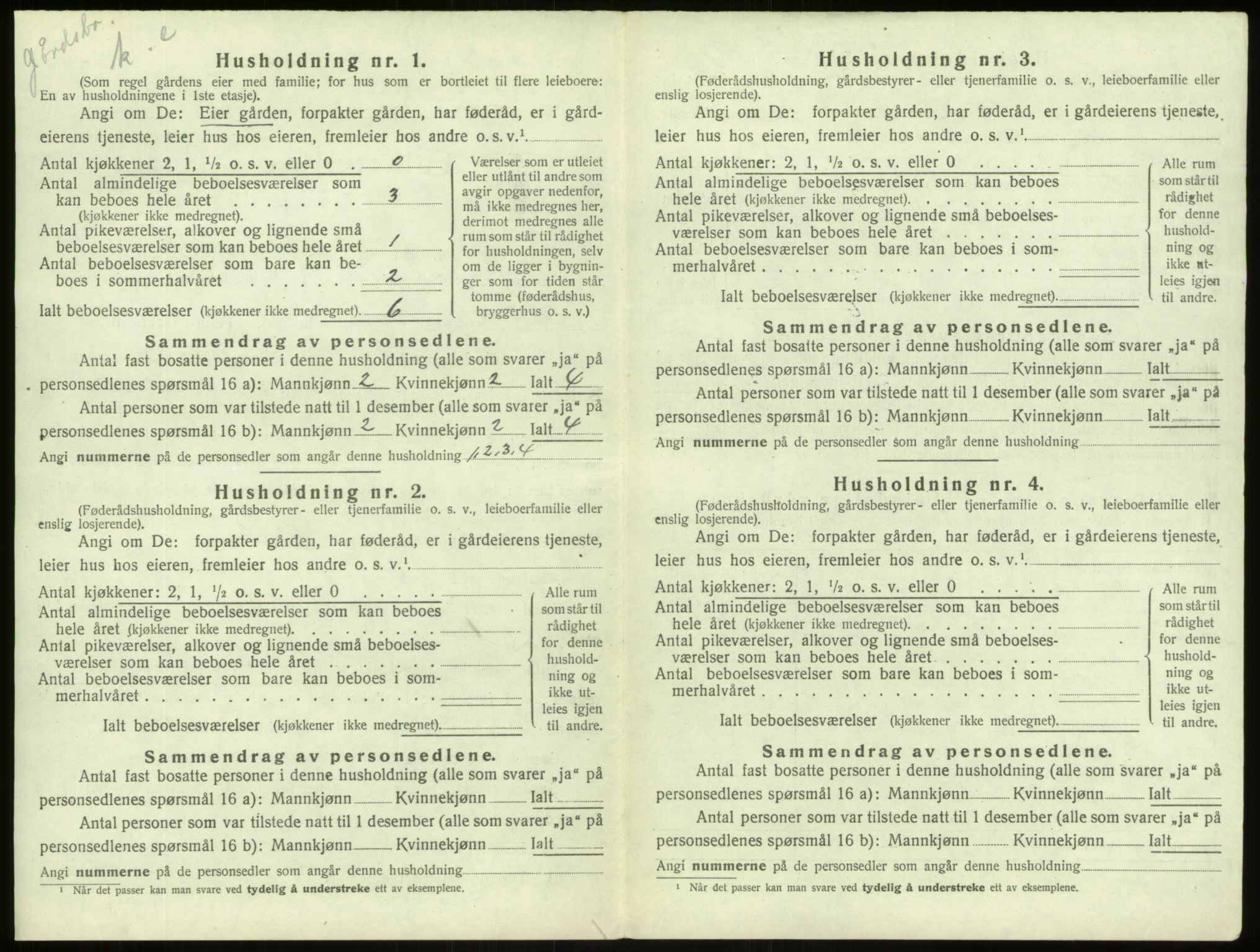 SAB, 1920 census for Aurland, 1920, p. 671