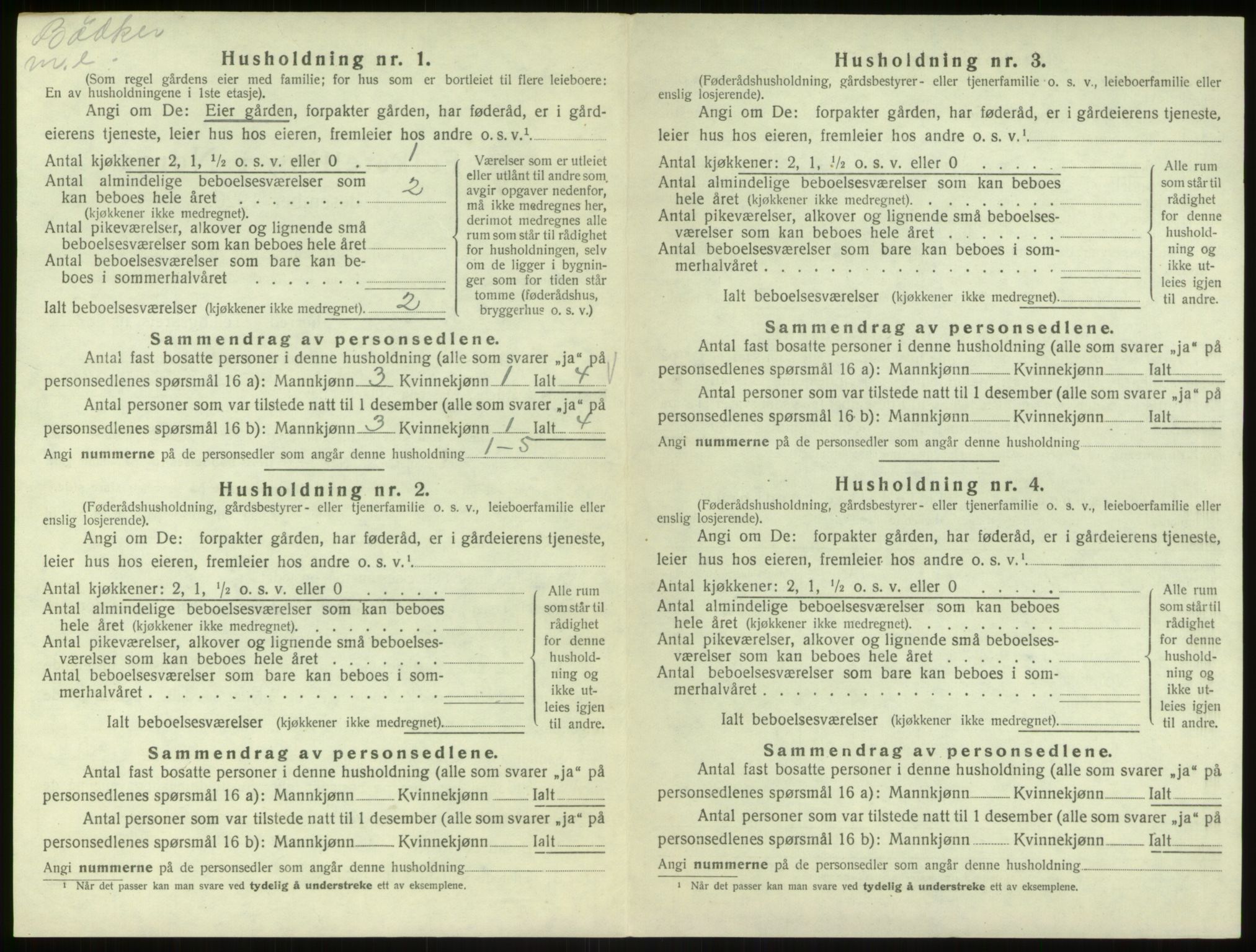 SAB, 1920 census for Hosanger, 1920, p. 500