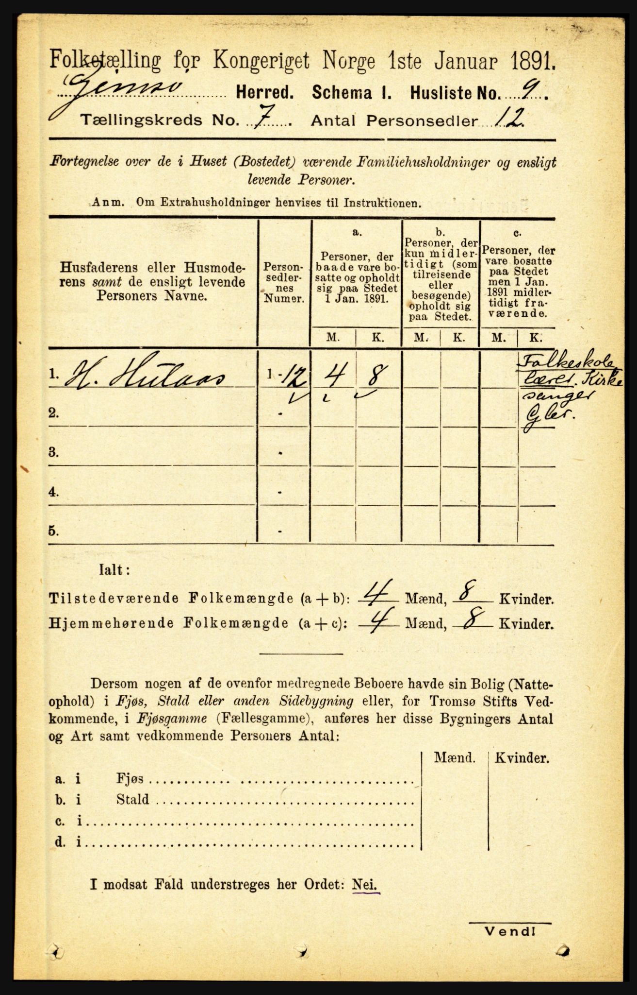 RA, 1891 census for 1864 Gimsøy, 1891, p. 1179