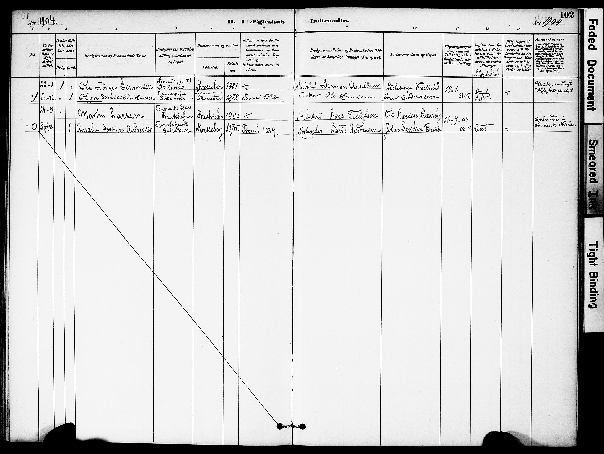 Austre Moland sokneprestkontor, AV/SAK-1111-0001/F/Fa/Fab/L0002: Parish register (official) no. A 2, 1894-1919, p. 102