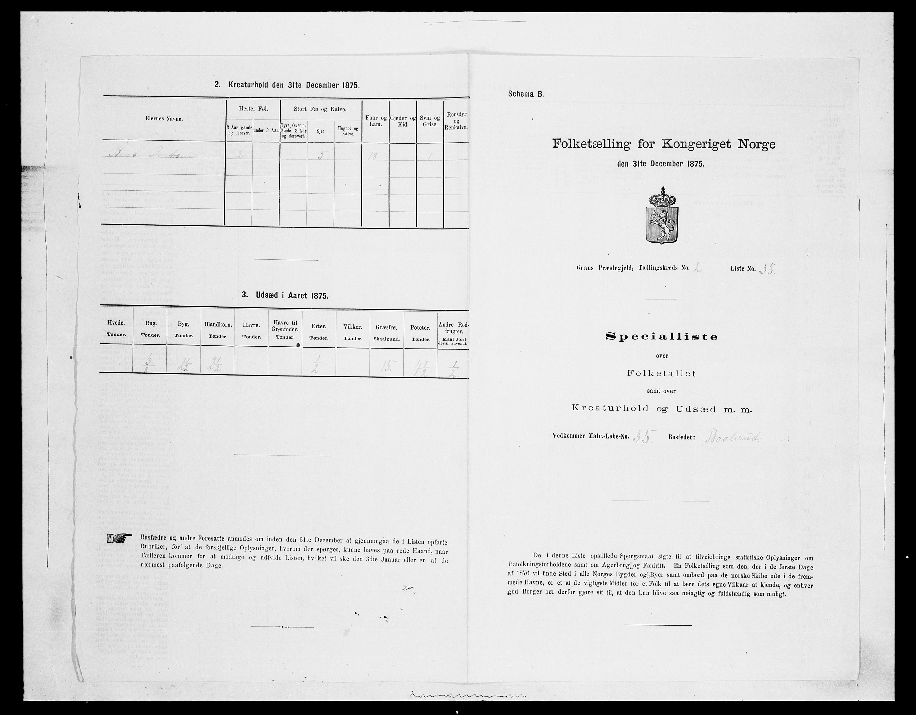 SAH, 1875 census for 0534P Gran, 1875, p. 370