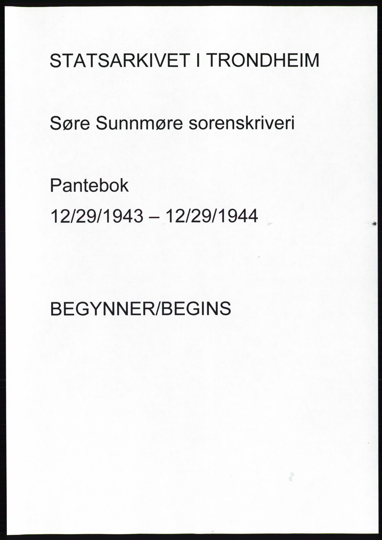 Søre Sunnmøre sorenskriveri, AV/SAT-A-4122/1/2/2C/L0076: Mortgage book no. 2A, 1943-1944