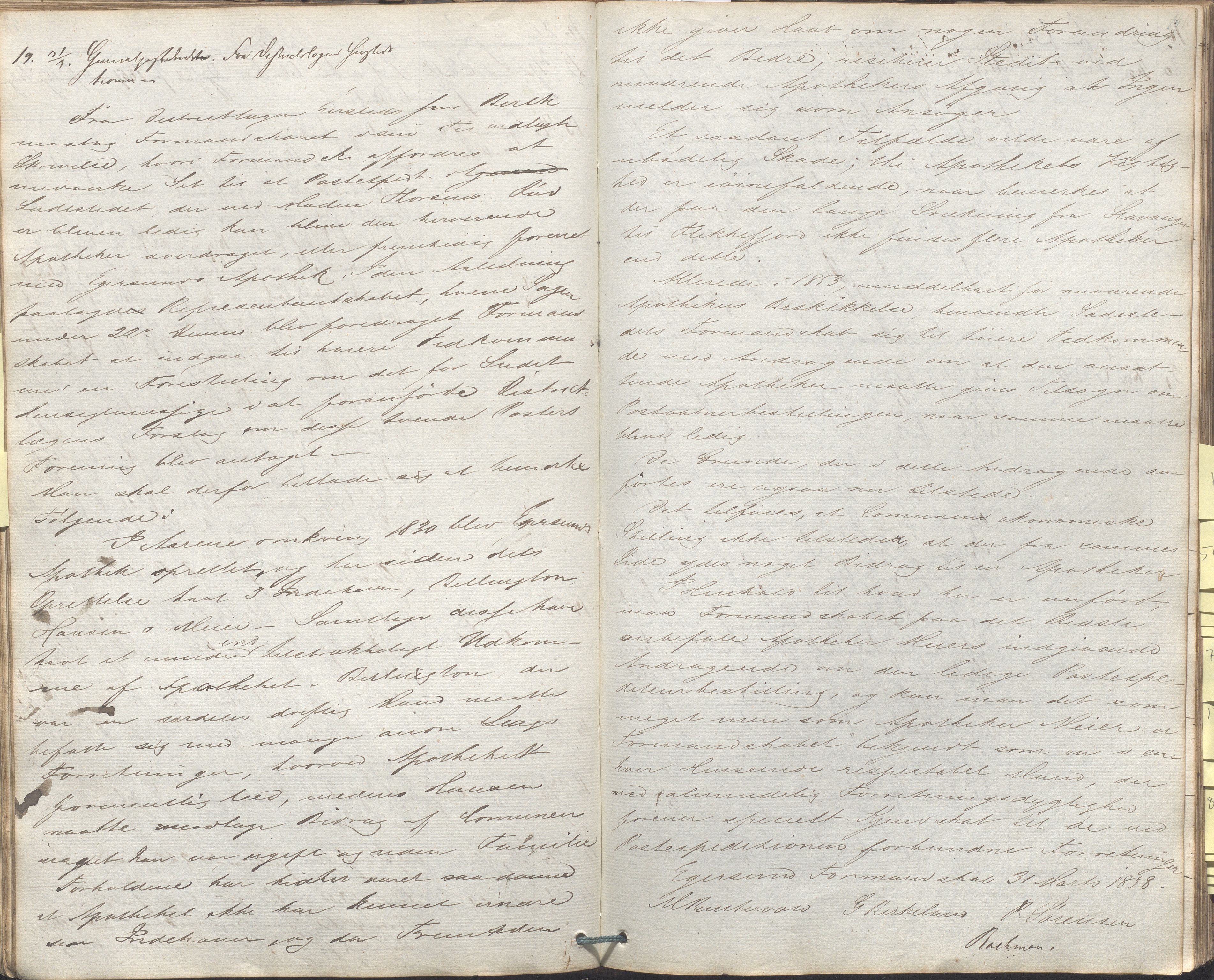 Egersund kommune (Ladested) - Formannskapet, IKAR/K-100502/B/L0001: Kopibok, 1837-1879, p. 141