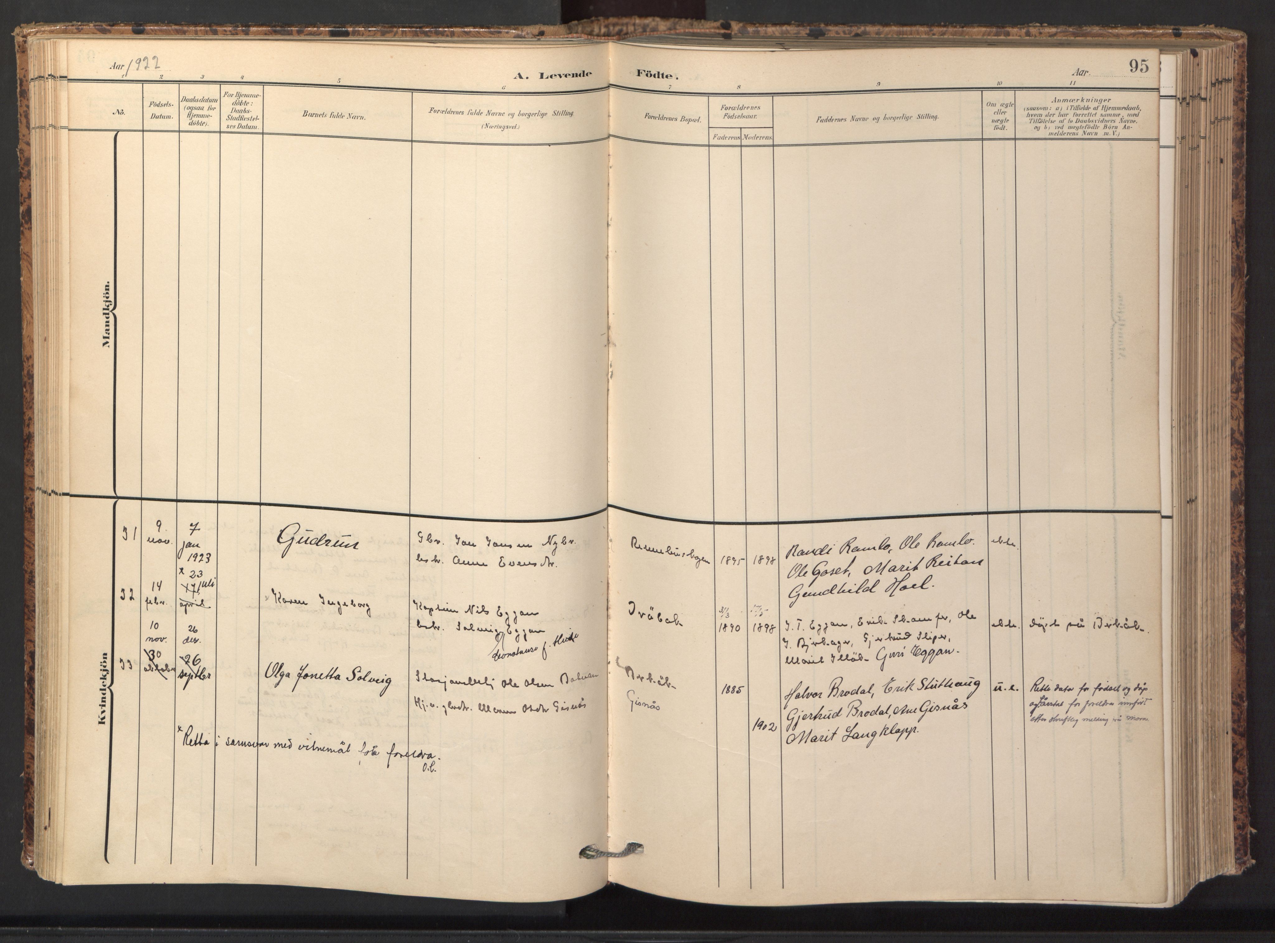 Ministerialprotokoller, klokkerbøker og fødselsregistre - Sør-Trøndelag, AV/SAT-A-1456/674/L0873: Parish register (official) no. 674A05, 1908-1923, p. 95