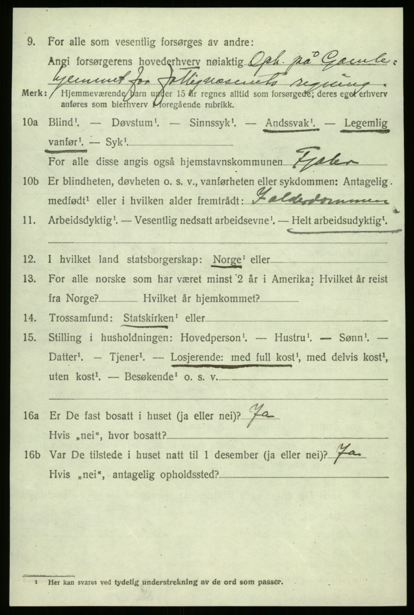 SAB, 1920 census for Fjaler, 1920, p. 5920